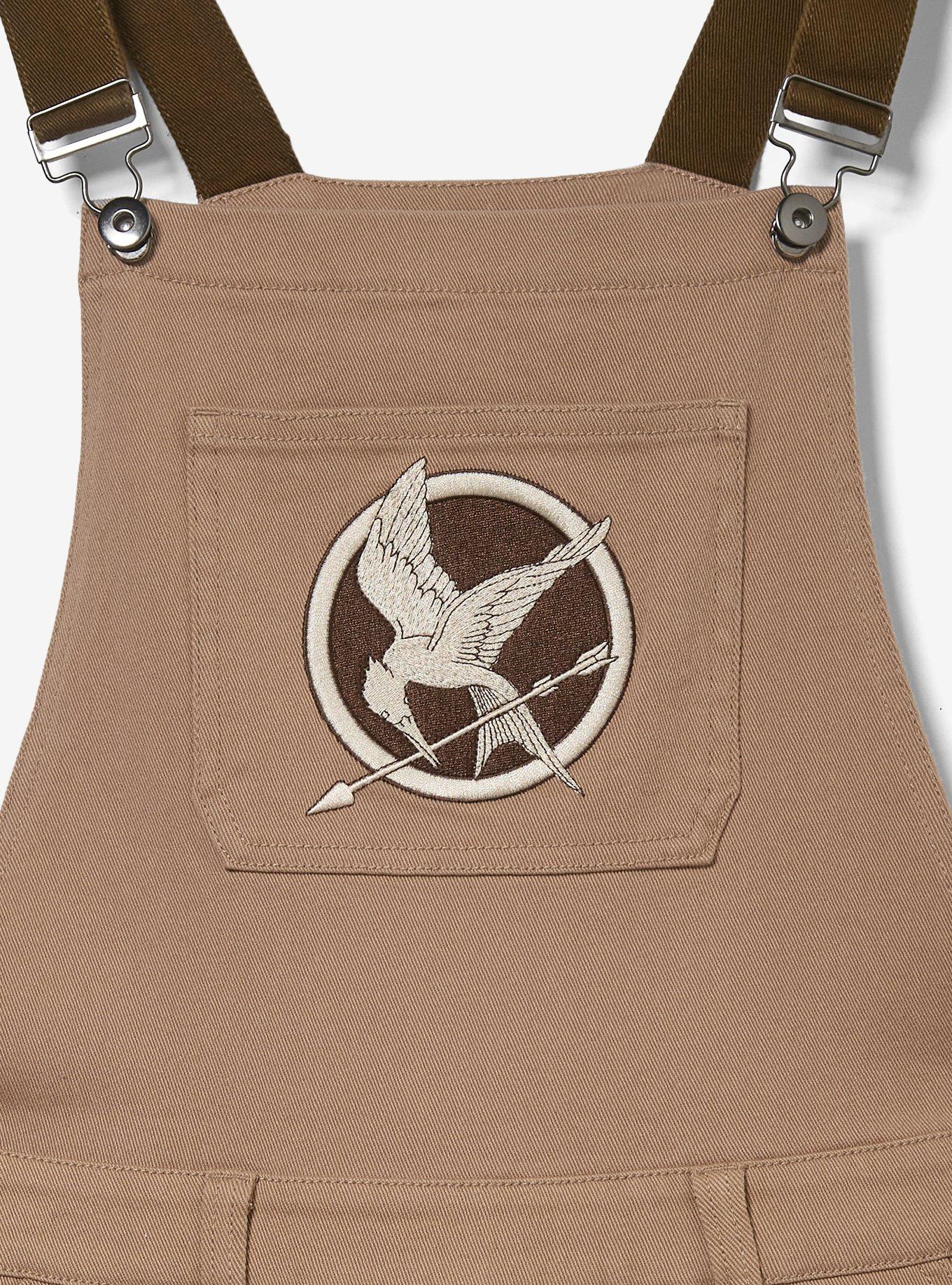 The Hunger Games District 12 Patches Women's Plus Size Overalls - BoxLunch Exclusive, DENIM, alternate - view 3