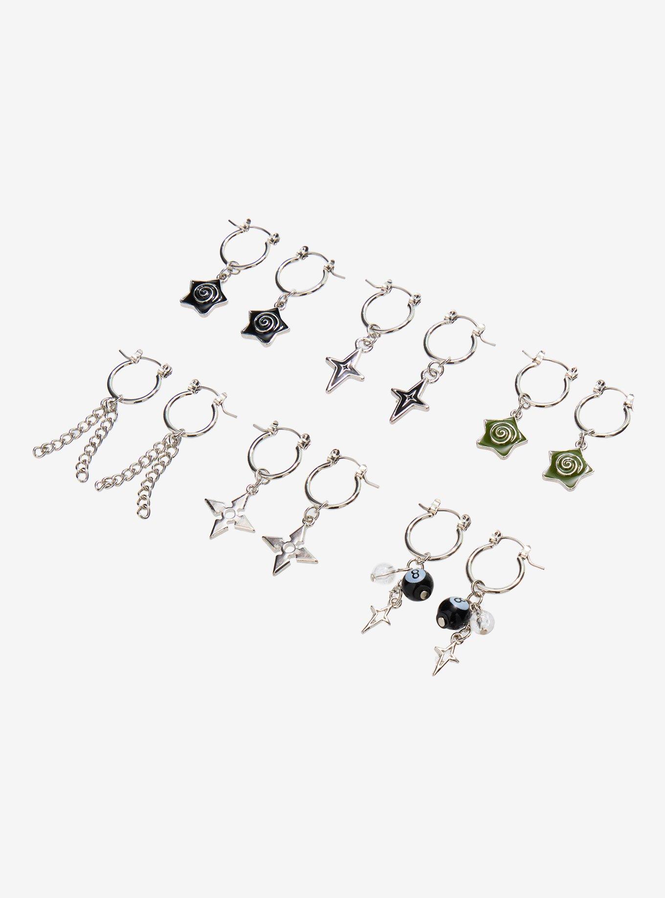 Social Collision Spiral Star Charm Earring Set, , alternate - view 3