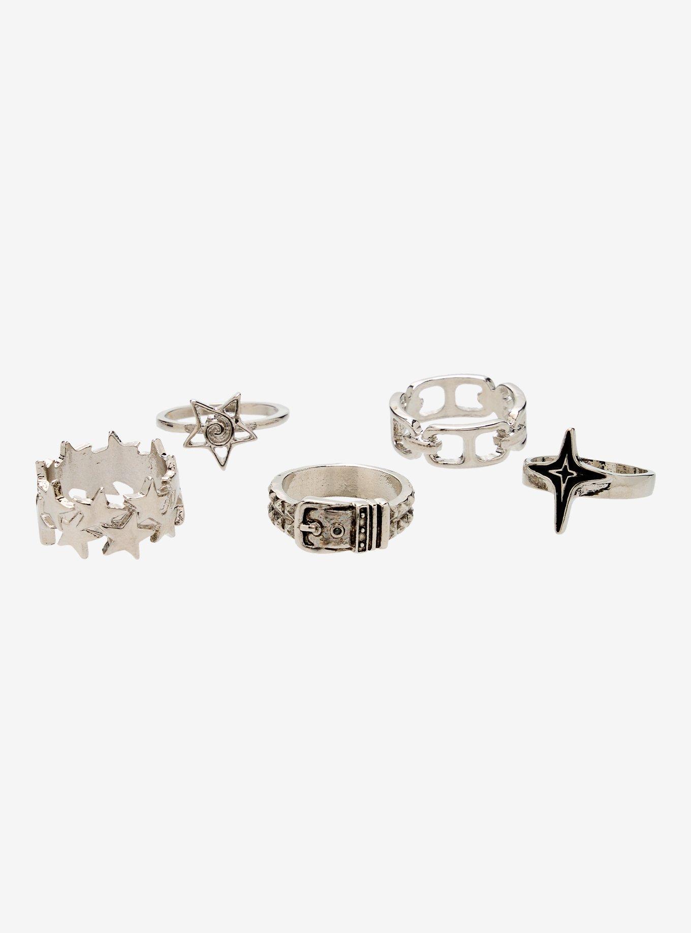 Social Collision Ring Cluster Buckle Ring Set, , hi-res
