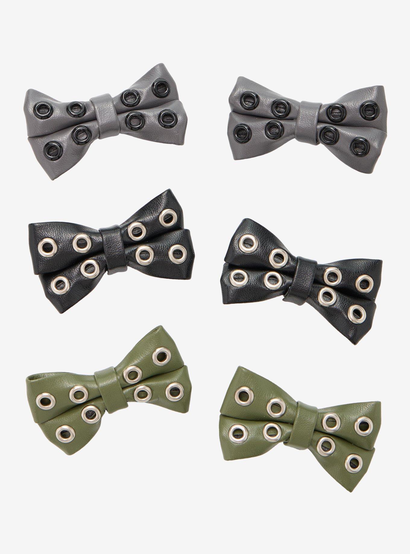 Social Collision Grommet Mini Bow Hair Clip Set, , hi-res