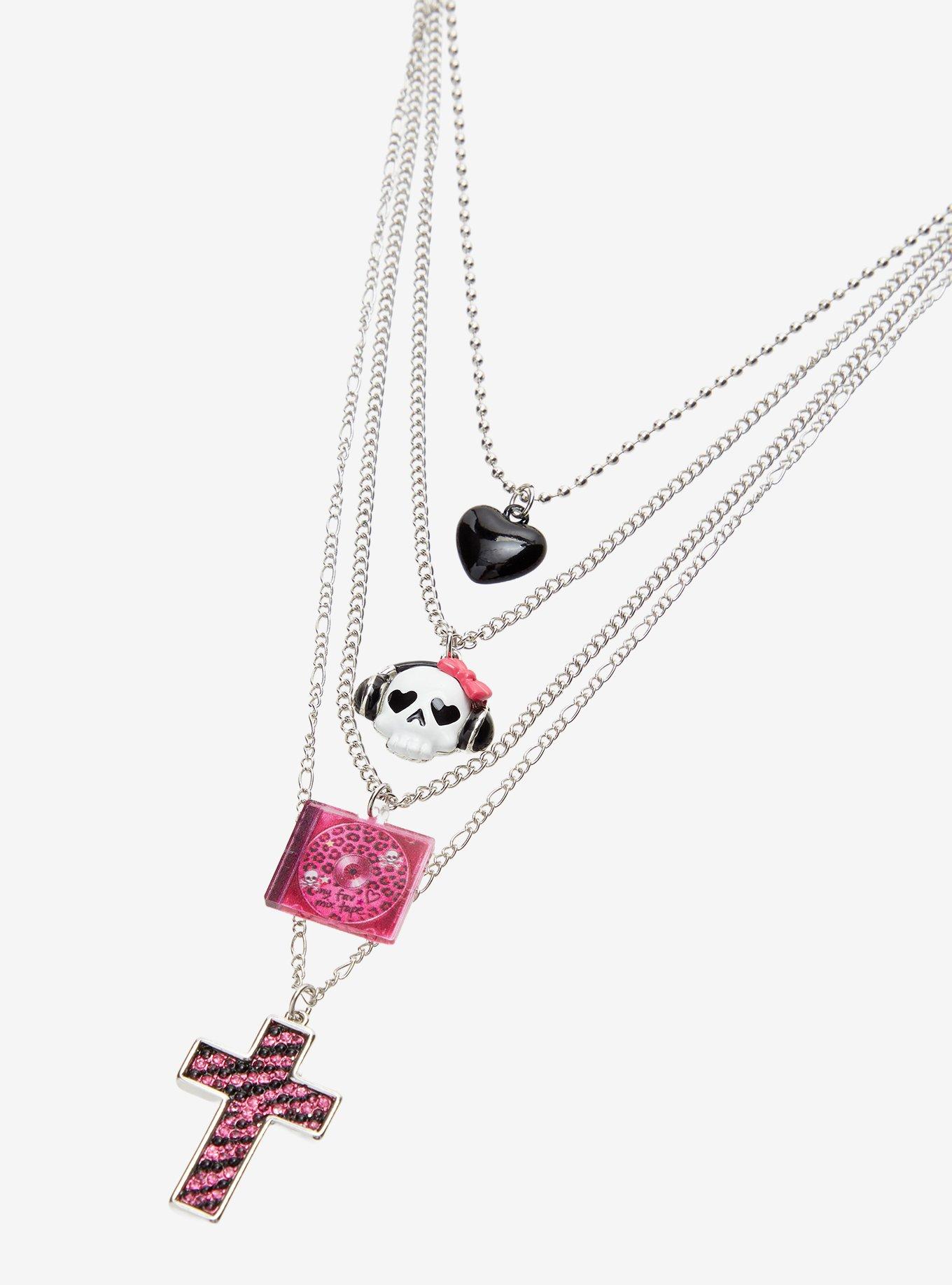 Black & Pink Y2K Icons Necklace Set, , alternate - view 3