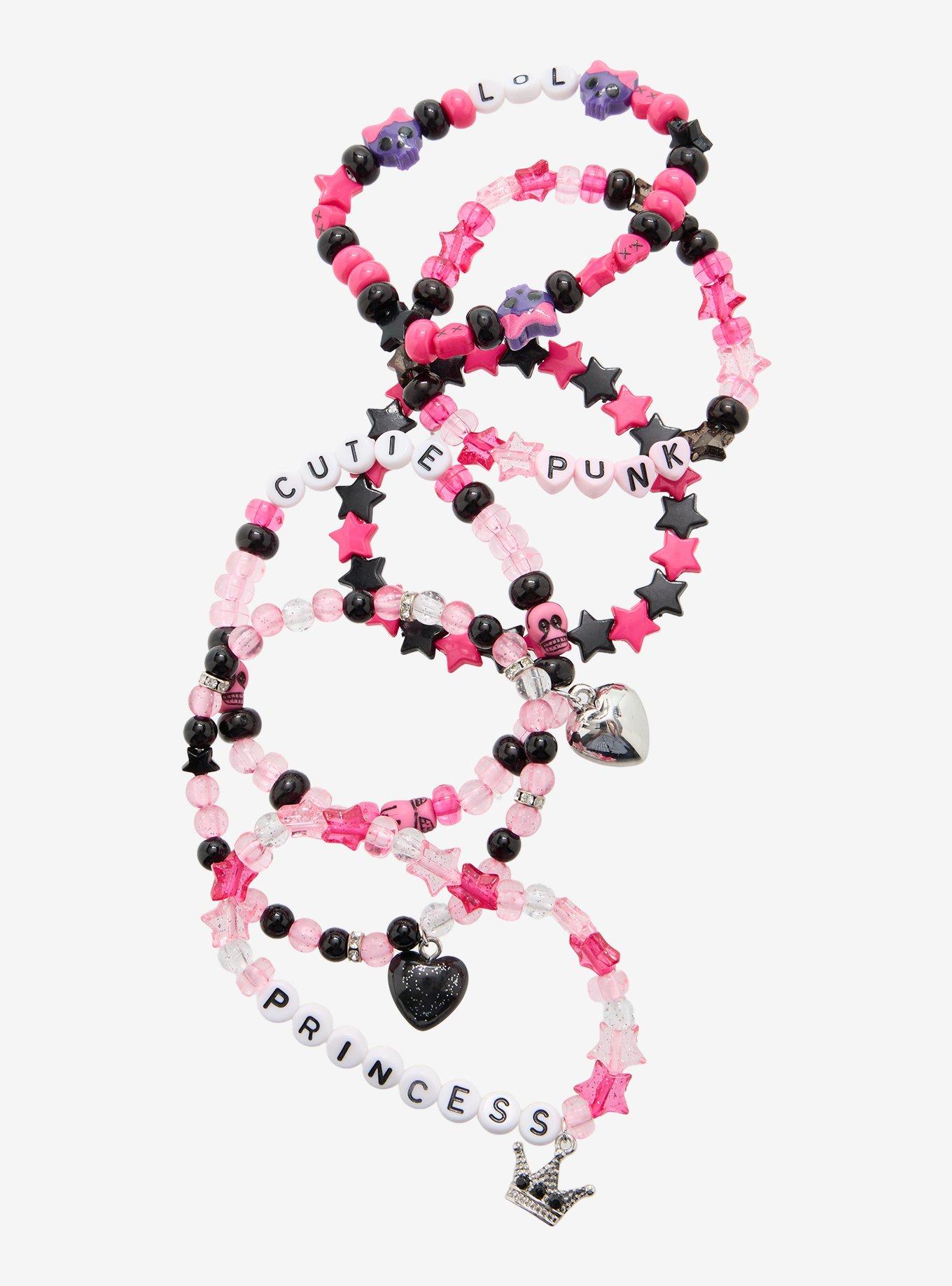 Punk Princess Heart Bead Bracelet Set, , alternate - view 3