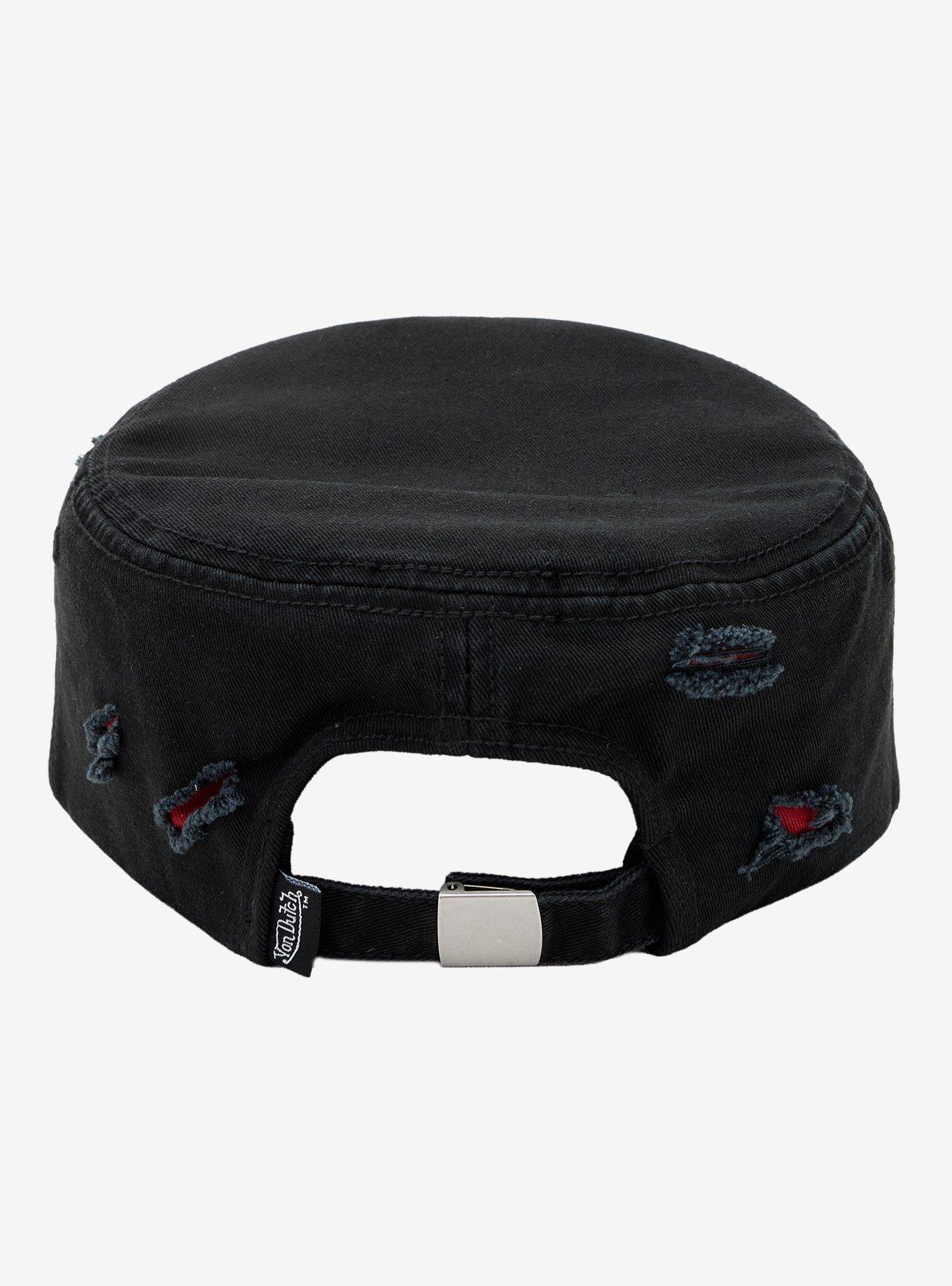 Von Dutch Black & Red Distressed Cadet Hat, , alternate - view 3