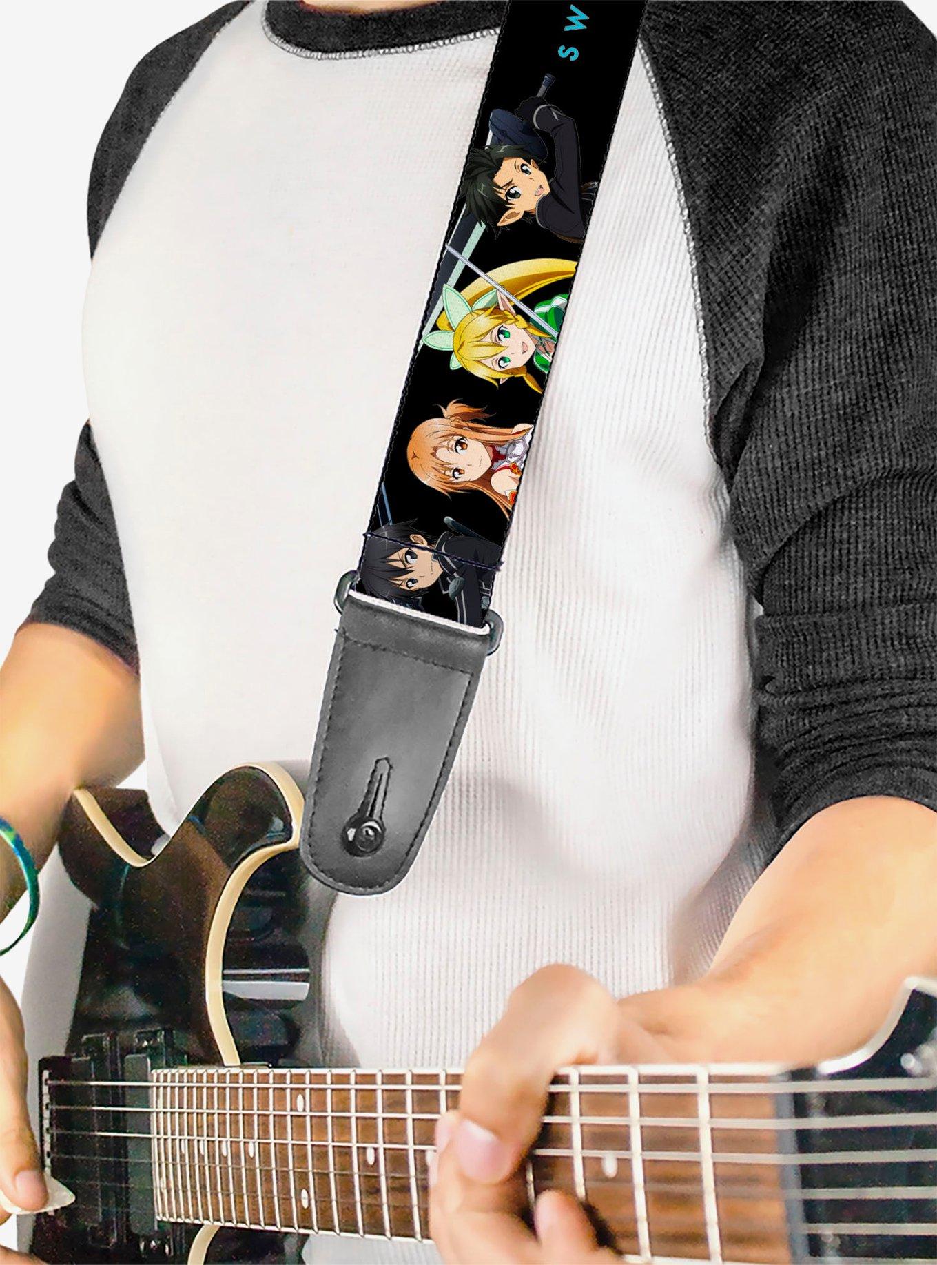 Sword Art Online Four Character Swords Group & Logo Guitar Strap, , hi-res