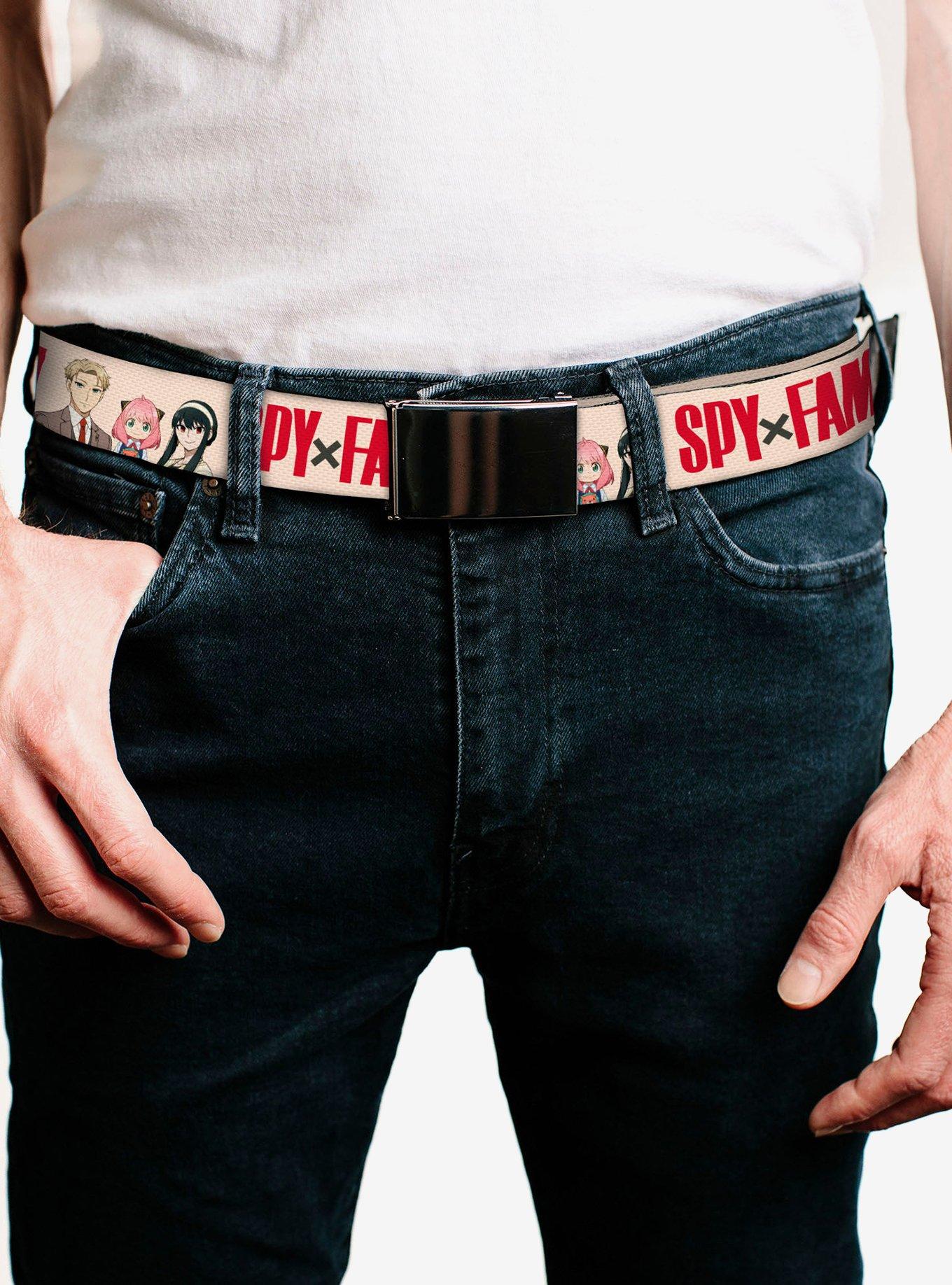Spy x Family Forger Family Group Pose & Logo Red Clamp Buckle Belt, , hi-res