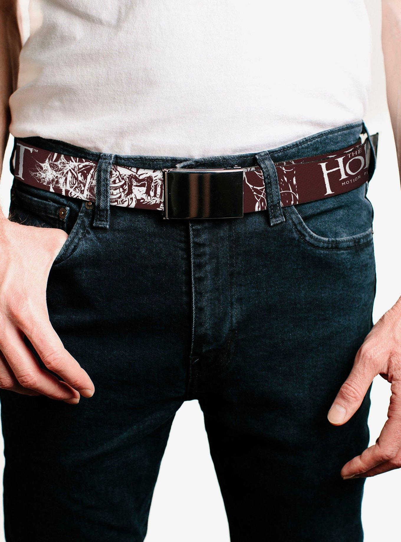 The Hobbit Trilogy Title & Mirkwood Text Brown Clamp Buckle Belt, , hi-res