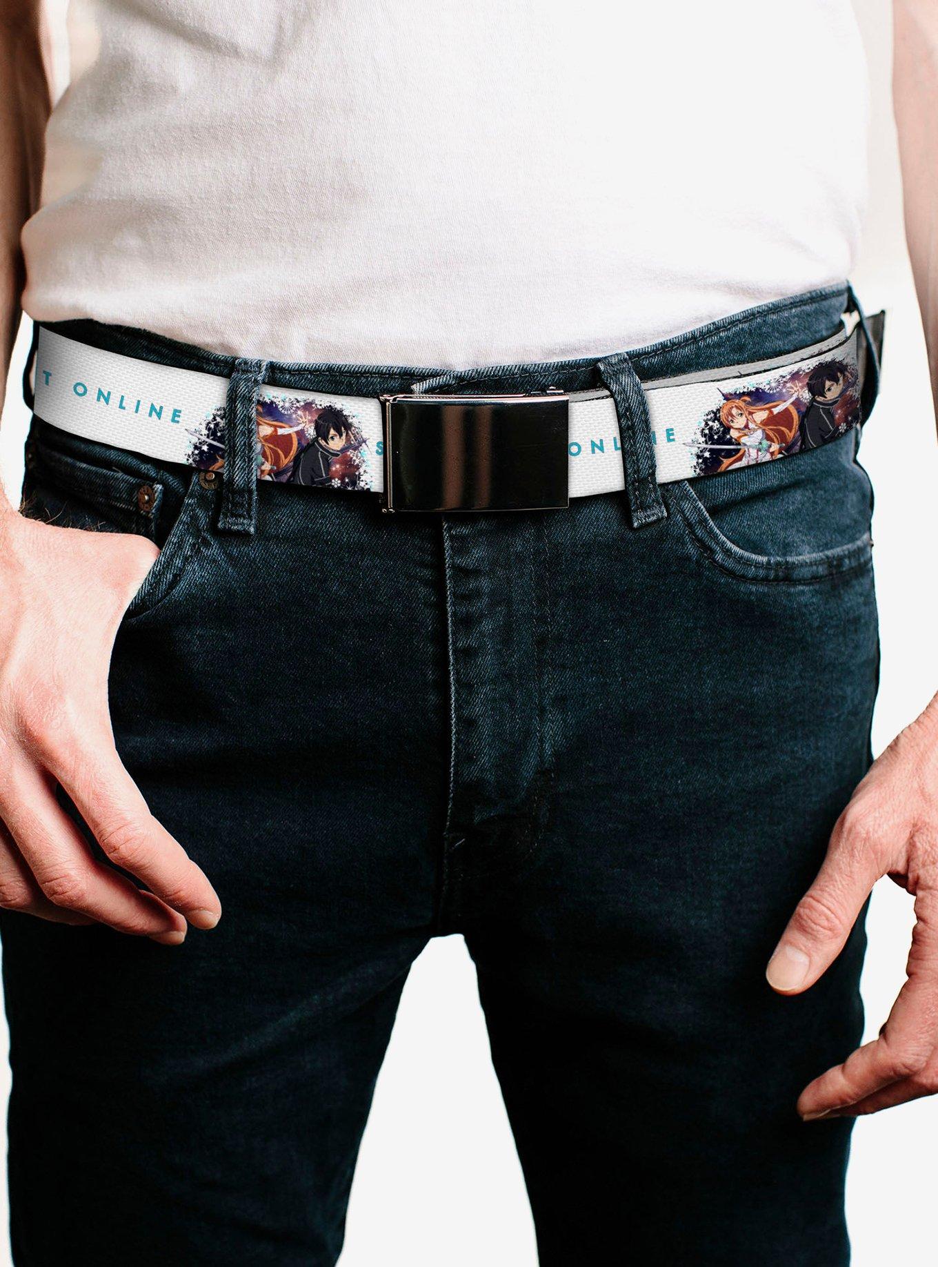Sword Art Online Asuna & Kirito Action Pose & Logo Clamp Buckle Belt, , hi-res