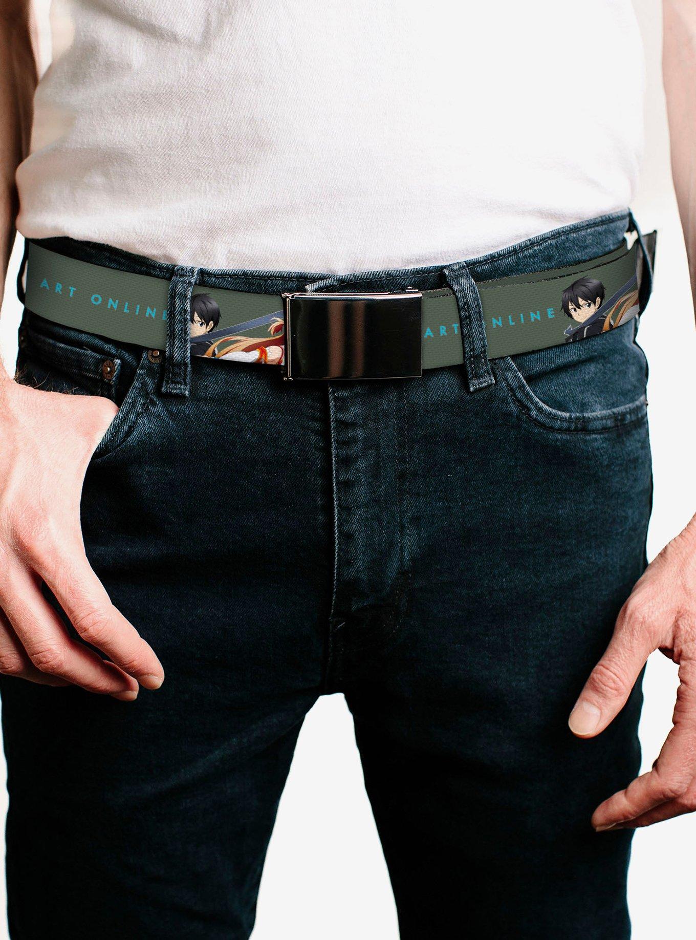 Sword Art Online Kirito & Asuna Pose & Title Clamp Buckle Belt, , hi-res