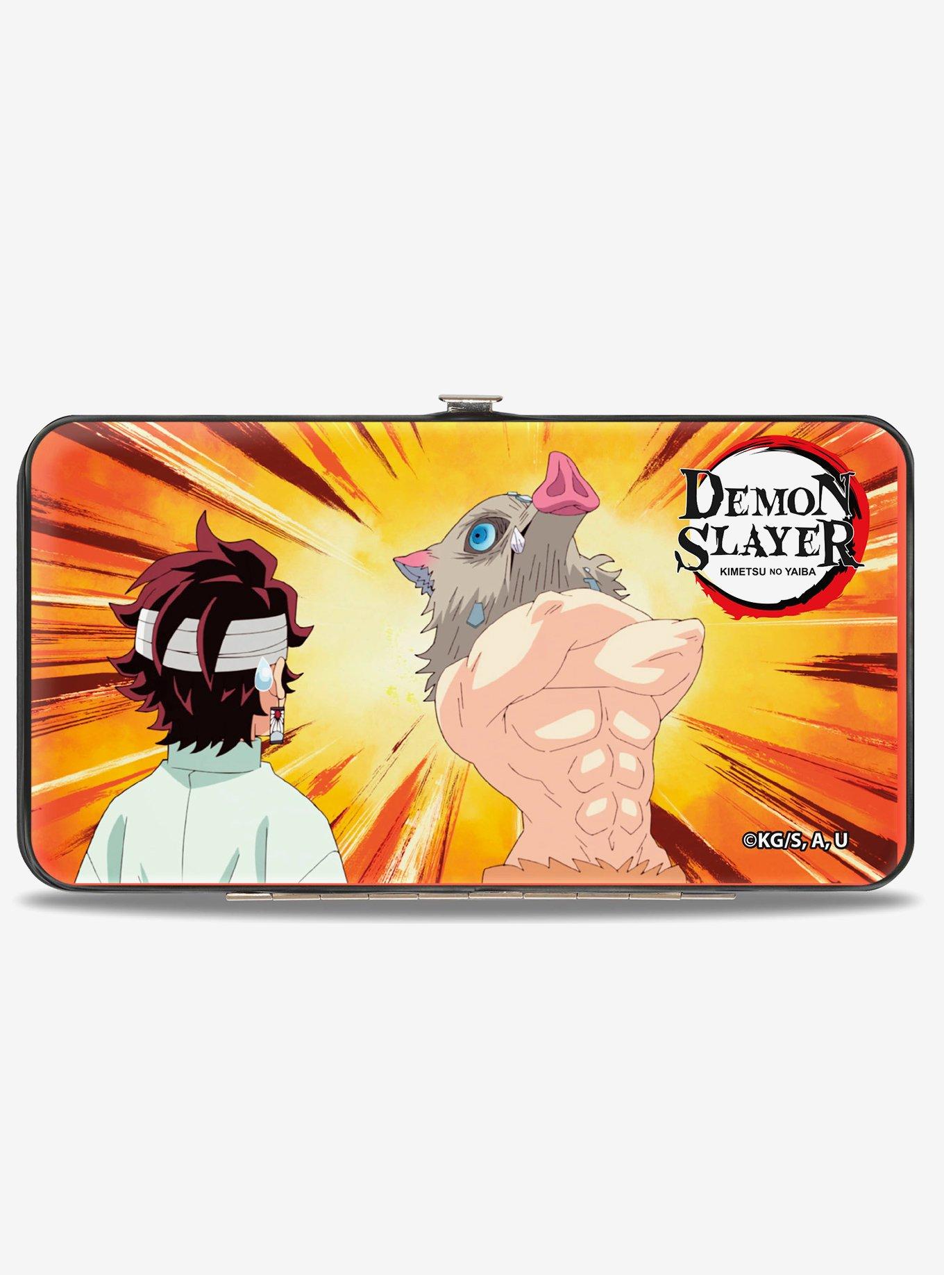 Demon Slayer Tanjiro & Inosuke Boar Head Poses & Logo Hinged Wallet, , hi-res
