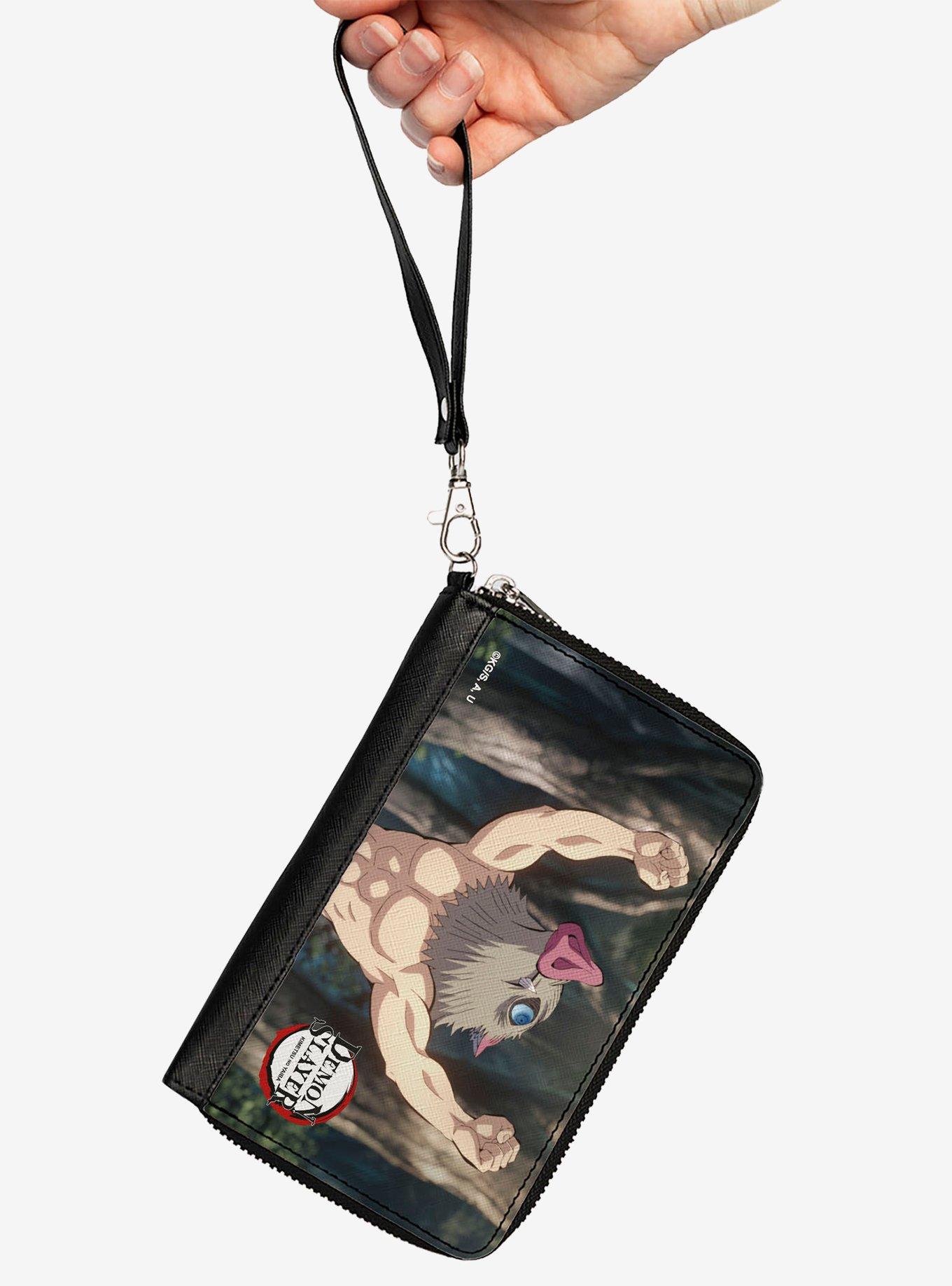 Demon Slayer Inosuke Hashibira Boar Head Arms Up Pose Zip Around Wallet, , hi-res