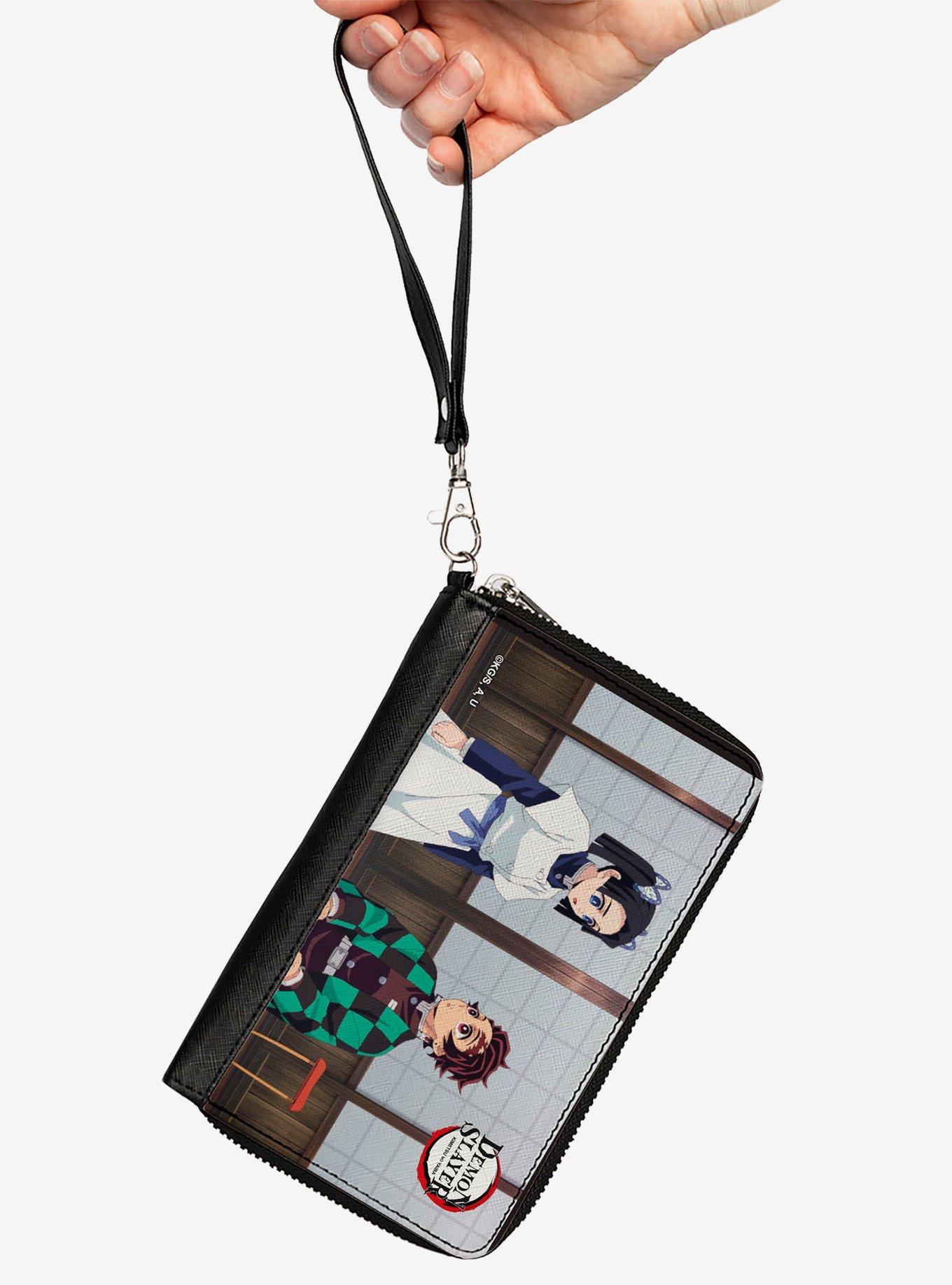 Demon Slayer Aoi Kanzaki and Tanjiro Kamado Scene Zip Around Wallet, , hi-res