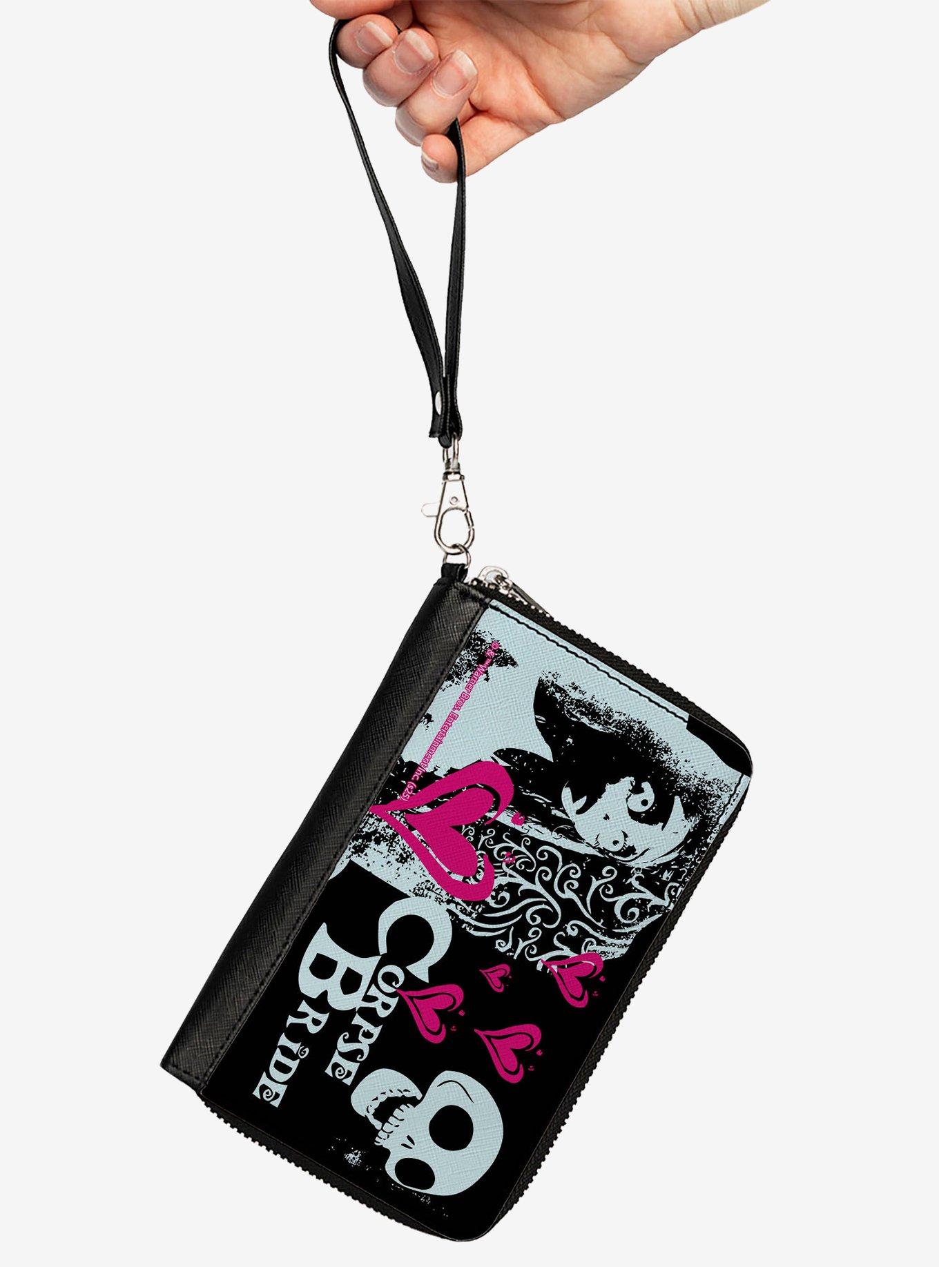 Corpse Bride Emily Hearts & Skull Zip Around Wallet, , hi-res