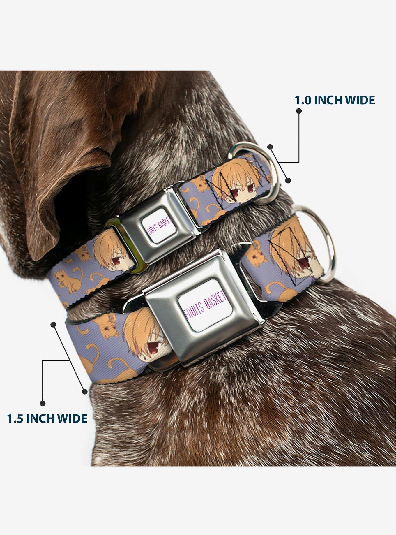 Fruits Basket Chibi Kyo & Cat Scattered Seatbelt Buckle Dog Collar, , hi-res