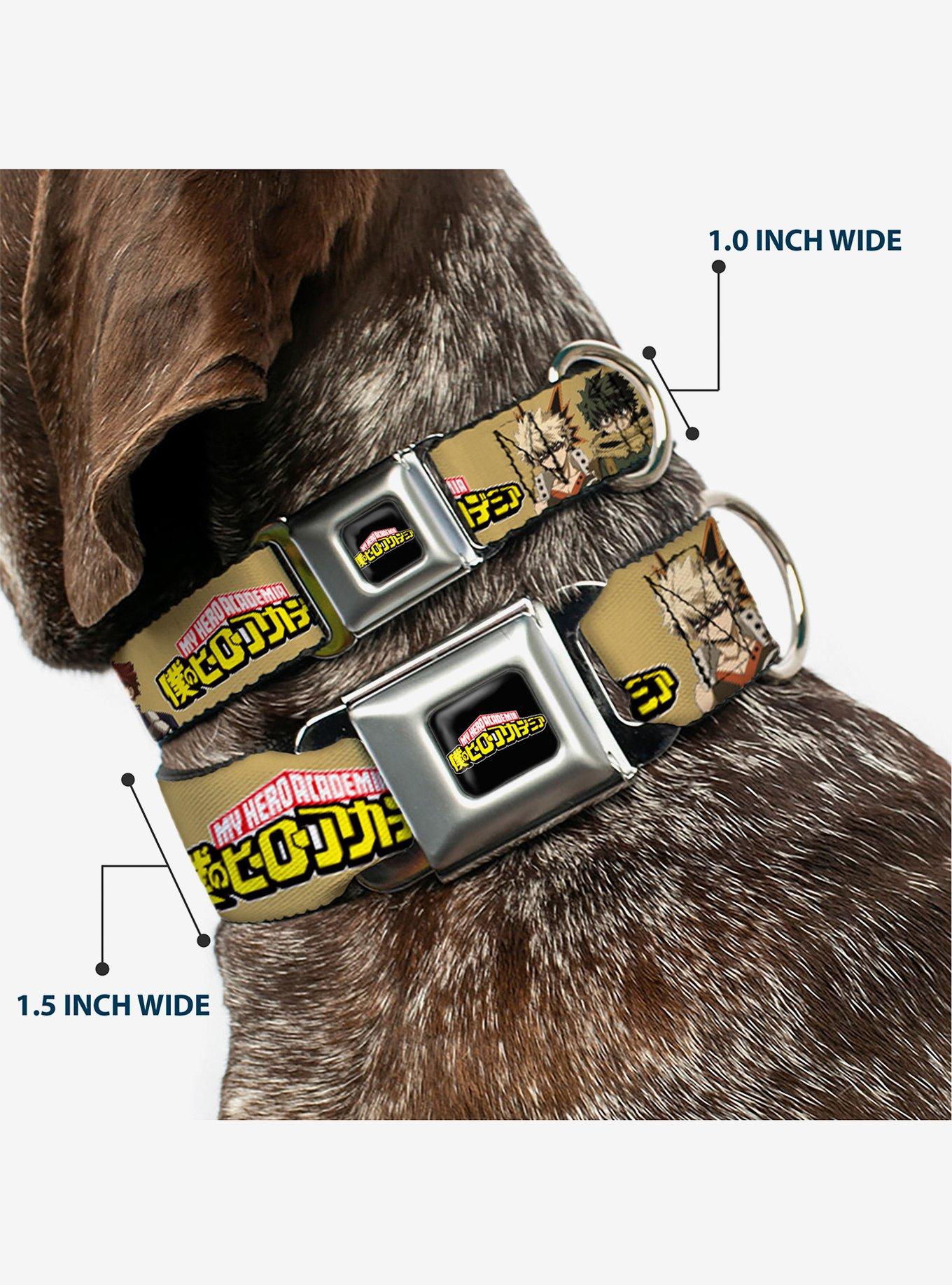 My Hero Academia Character Trio Pose & Title Seatbelt Buckle Dog Collar Tan, , hi-res