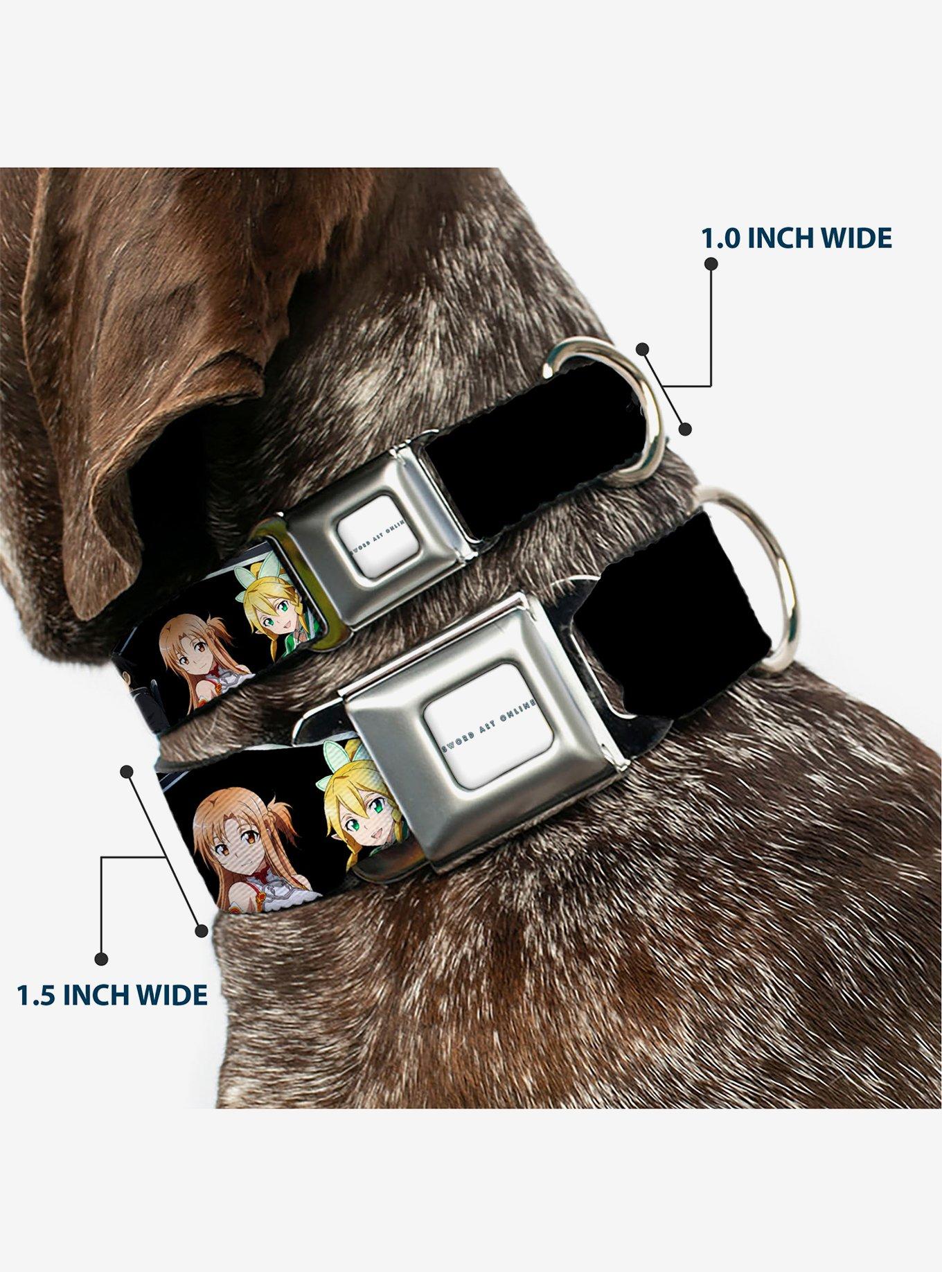 Sword Art Online Four Character Swords Group & Logo Seatbelt Buckle Dog Collar, , hi-res
