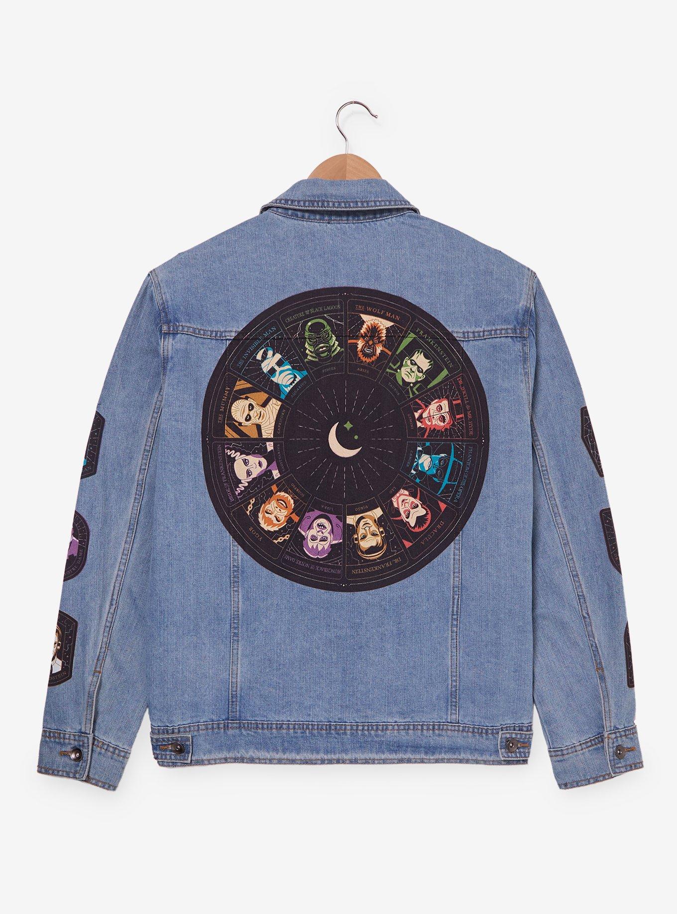 Universal Monsters Dark Zodiac Icons Denim Jacket - BoxLunch Exclusive, , hi-res