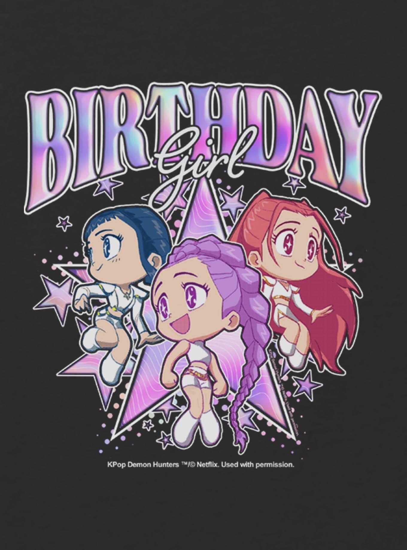 KPop Demon Hunters HUNTR/X Birthday Youth Girls Boxy Crop T-Shirt, , hi-res