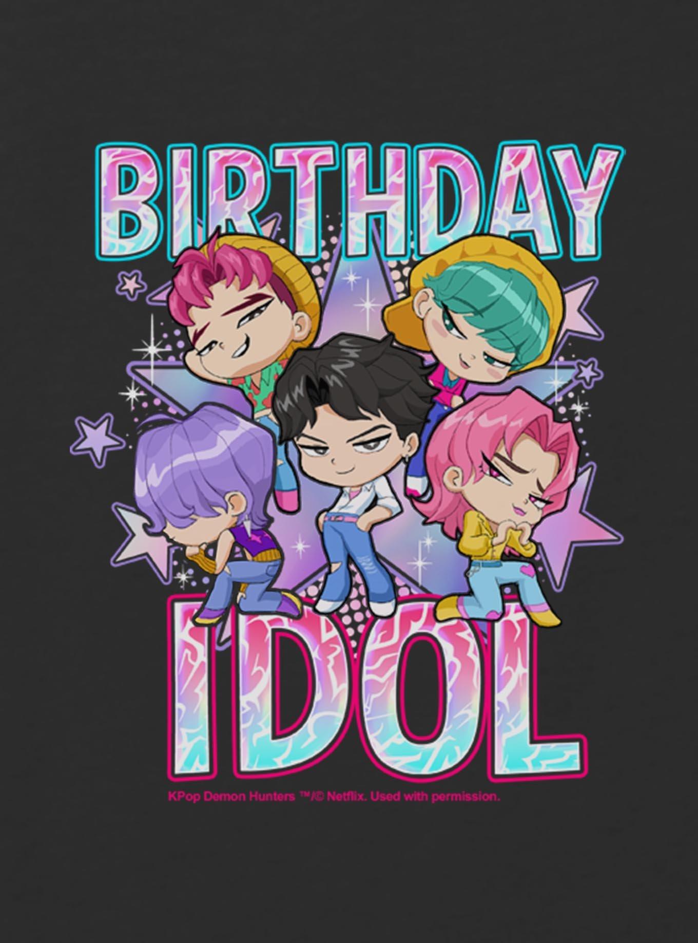 KPop Demon Hunters Saja Boys Birthday Idol Youth Girls Boxy Crop T-Shirt, , hi-res