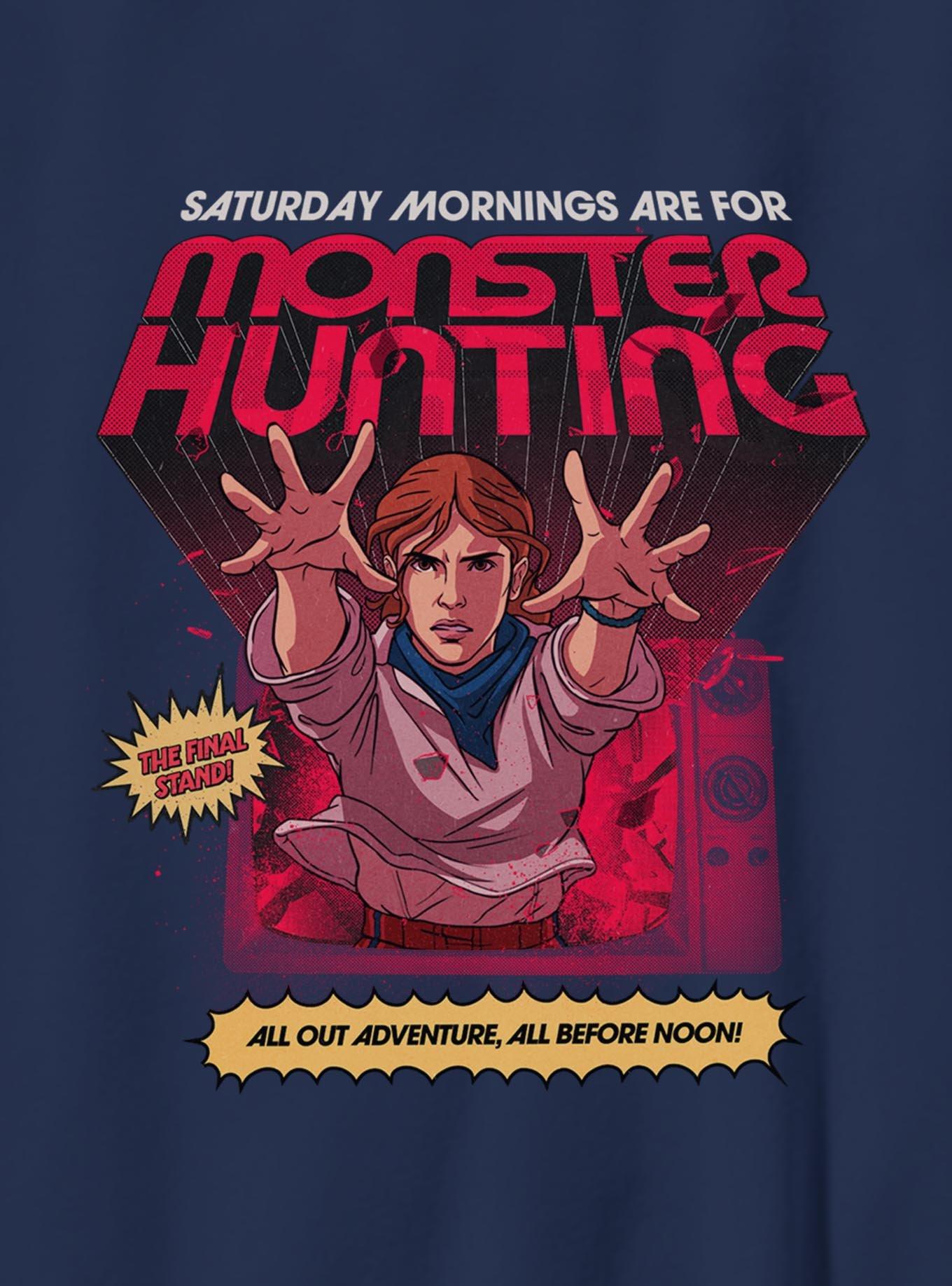 Stranger Things Sunday Mornings Are For Monster Hunting Youth T-Shirt, , hi-res