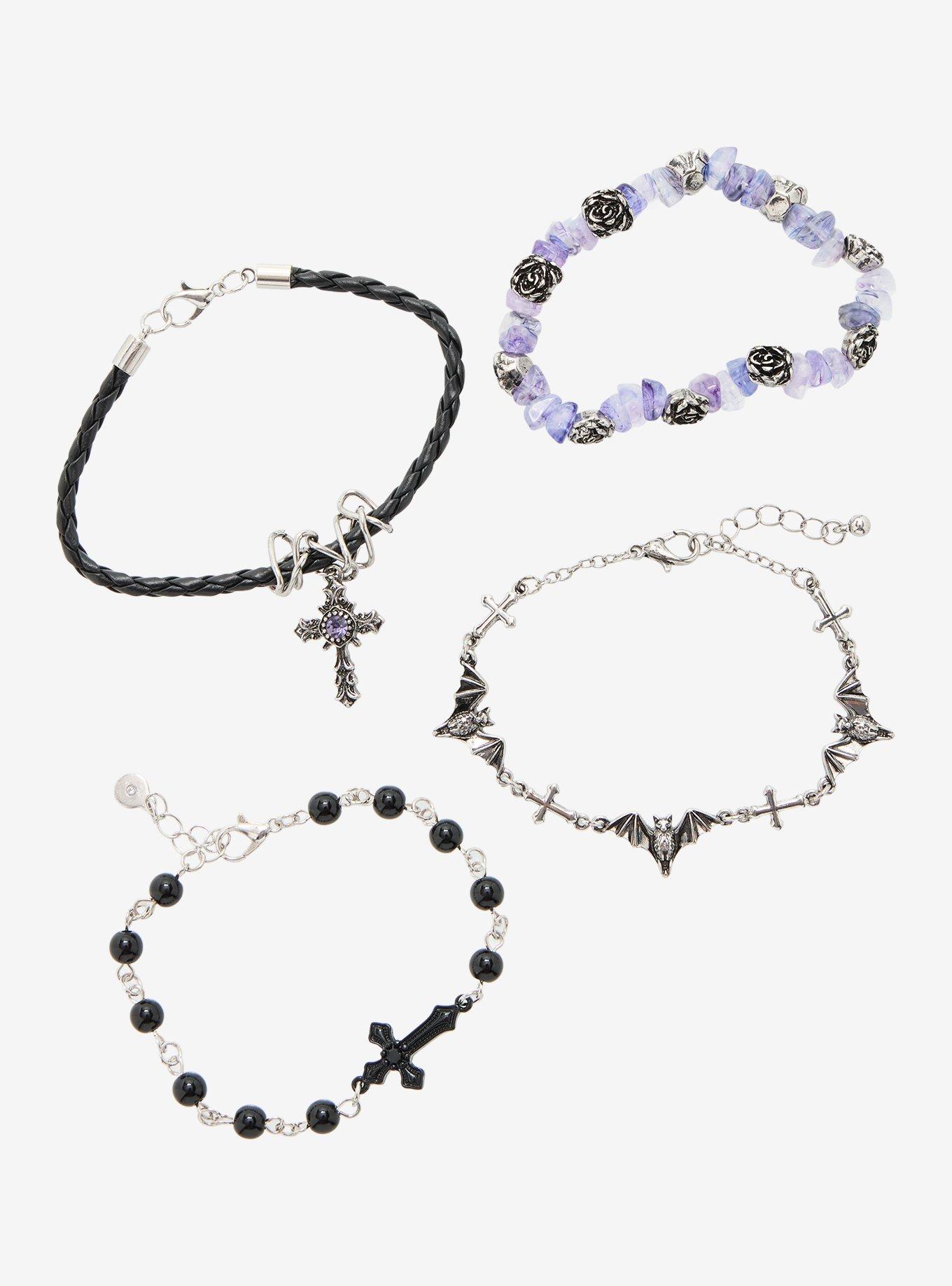 Cosmic Aura Crystal Rock Bat Bracelet Set, , hi-res