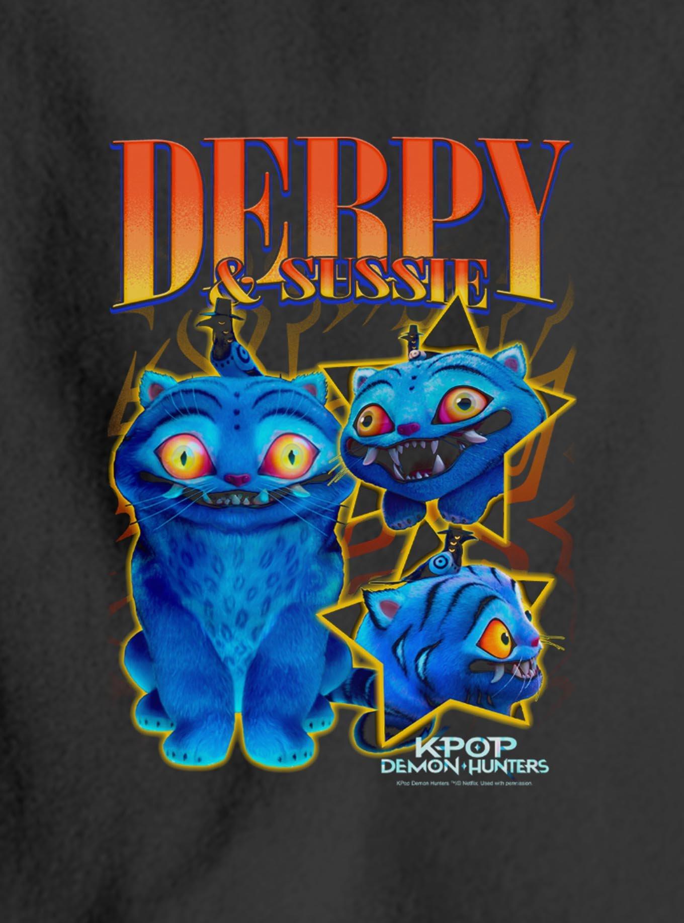 KPop Demon Hunters Derpy Tiger And Sussie Bird Collage Youth Hoodie, , hi-res