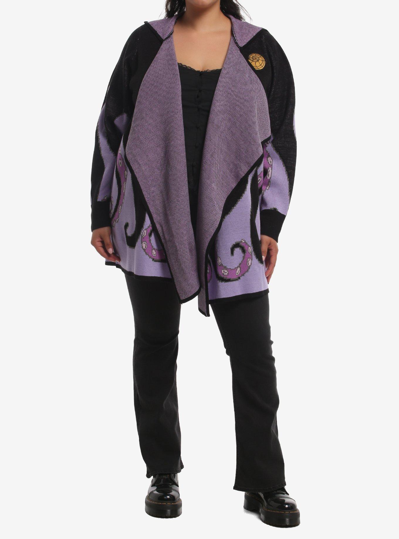 Disney The Little Mermaid Ursula Girls Hooded Open Cardigan Plus Size, MULTI, alternate - view 3