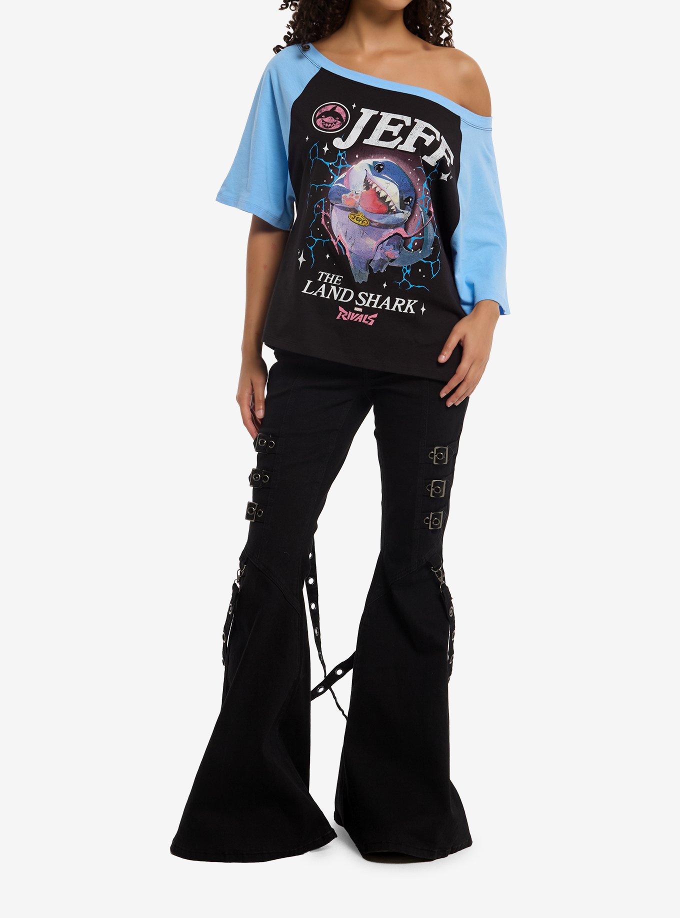 Marvel Rivals Jeff The Land Shark Girls Off-Shoulder T-Shirt, , hi-res