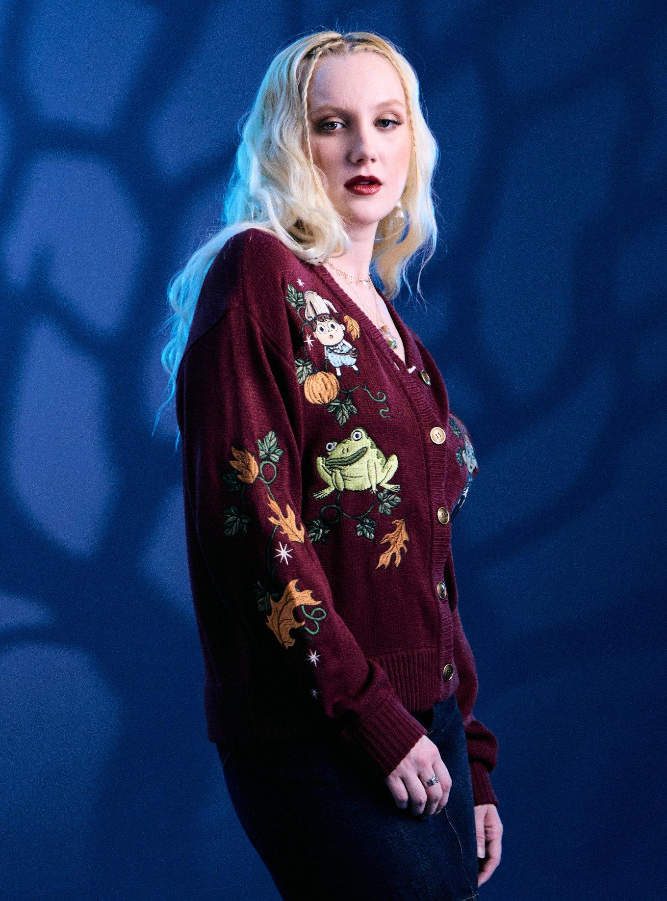 Over The Garden Wall Fall Icons Girls Cardigan, MAROON, alternate - view 5
