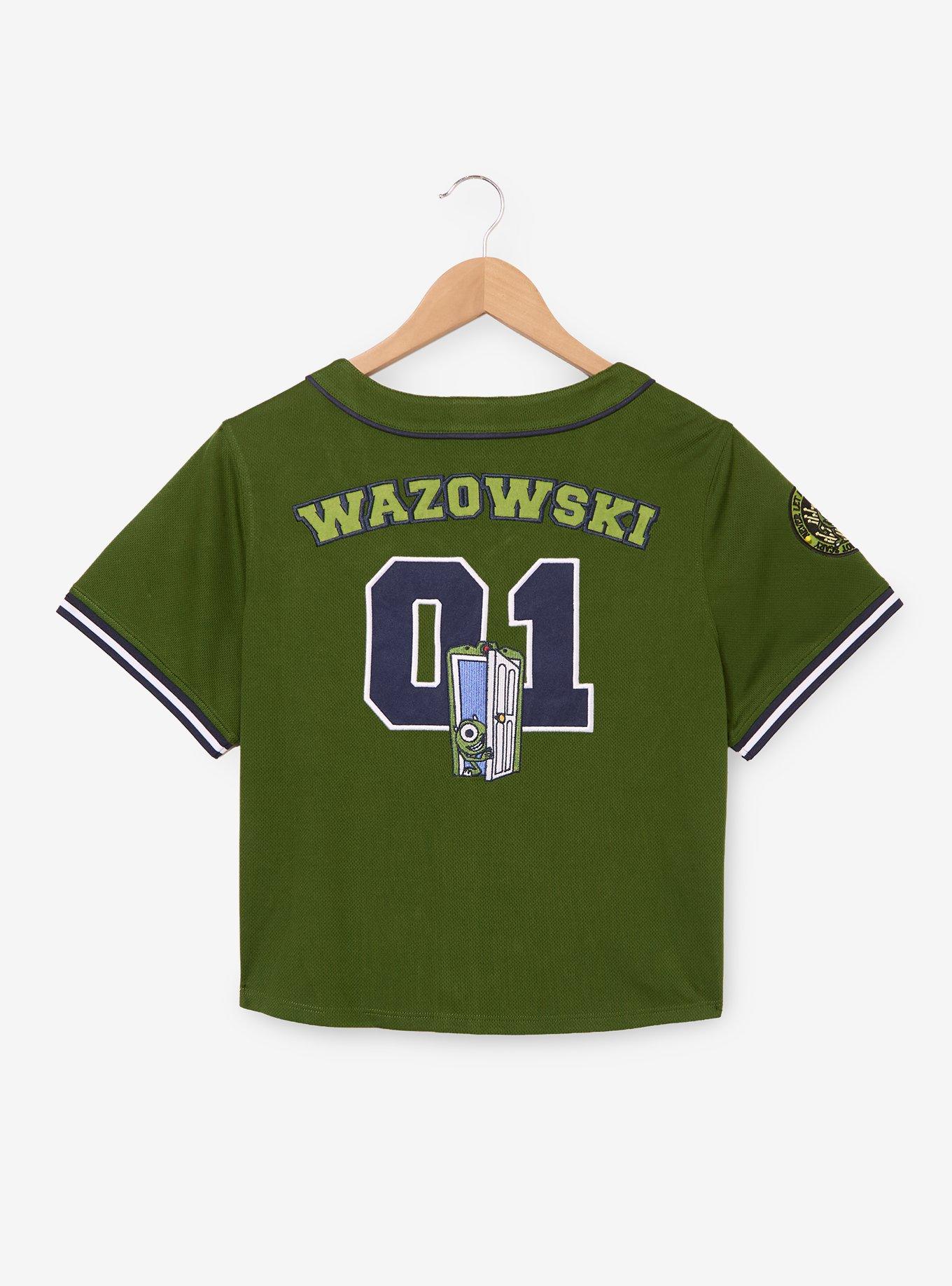 Disney Pixar Monsters, Inc. Mike Wazowski Women's Plus Cropped Baseball Jersey - BoxLunch Exclusive