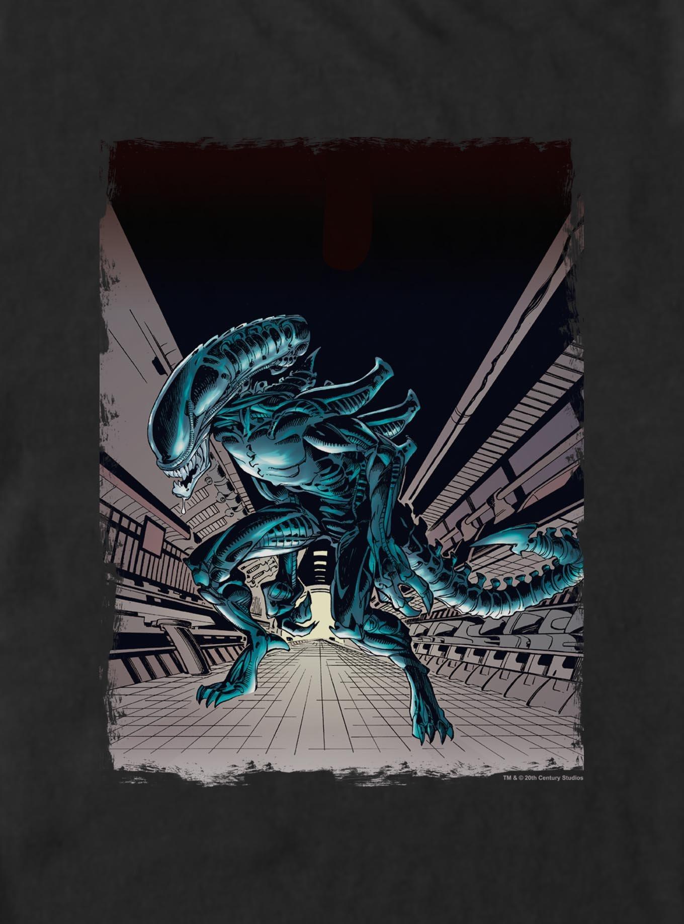 Alien Blue Xenomorph T-Shirt, BLACK, alternate