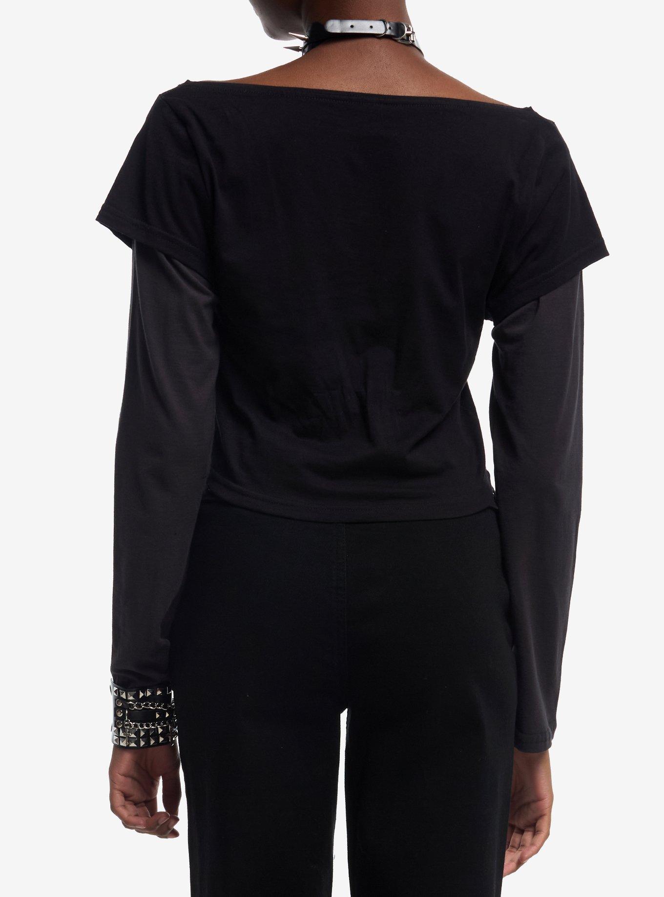 Ozzy Osbourne Bag Girls Twofer Long-Sleeve Top, BLACK, alternate - view 3