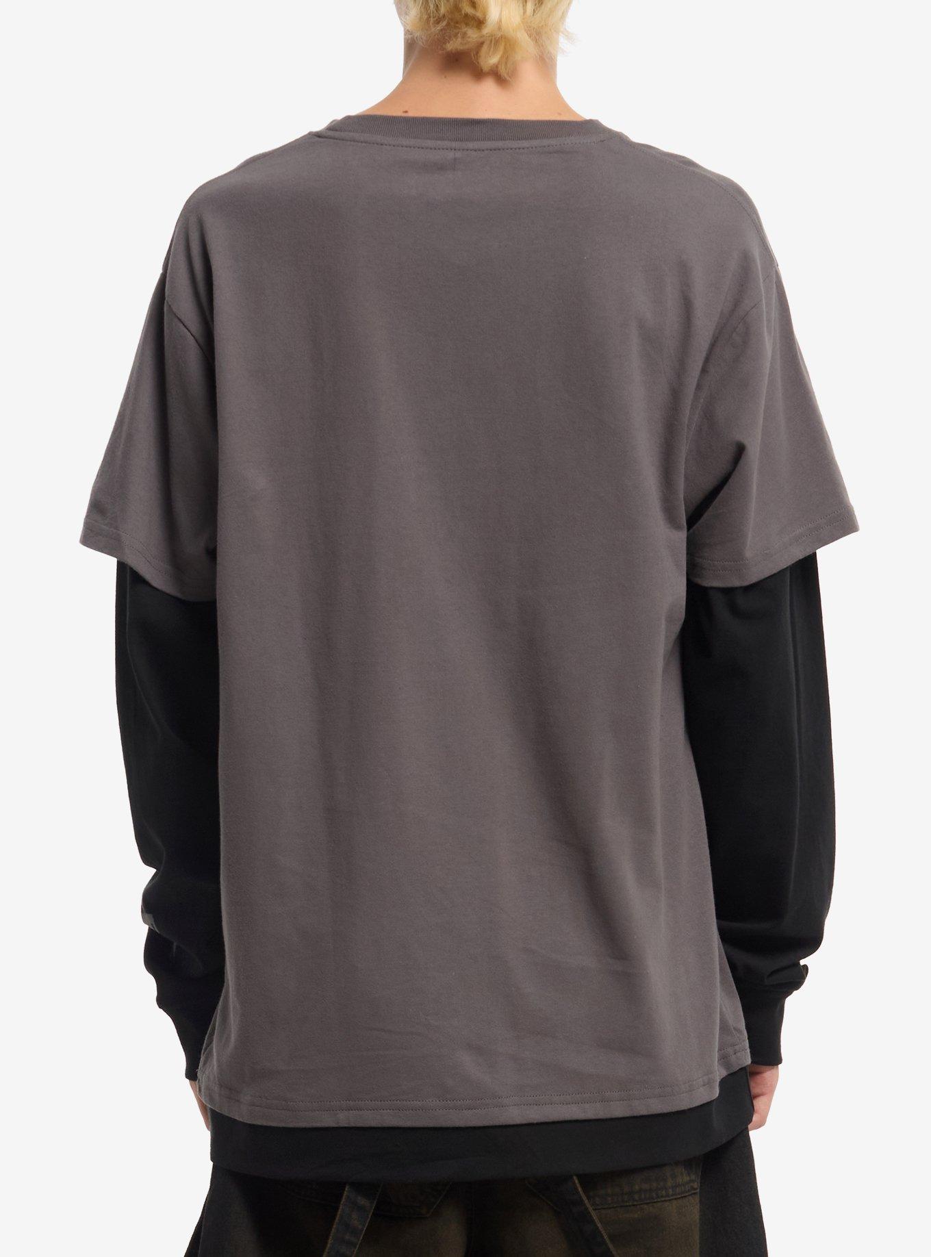 Billie Eilish Faded Portrait Name Twofer Long-Sleeve T-Shirt, BLACK, alternate - view 3