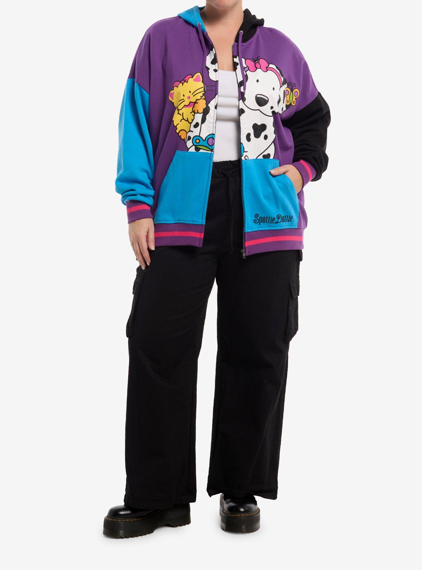 Spottie Dottie Color-Block Hoodie Plus Size, MULTI, alternate - view 3