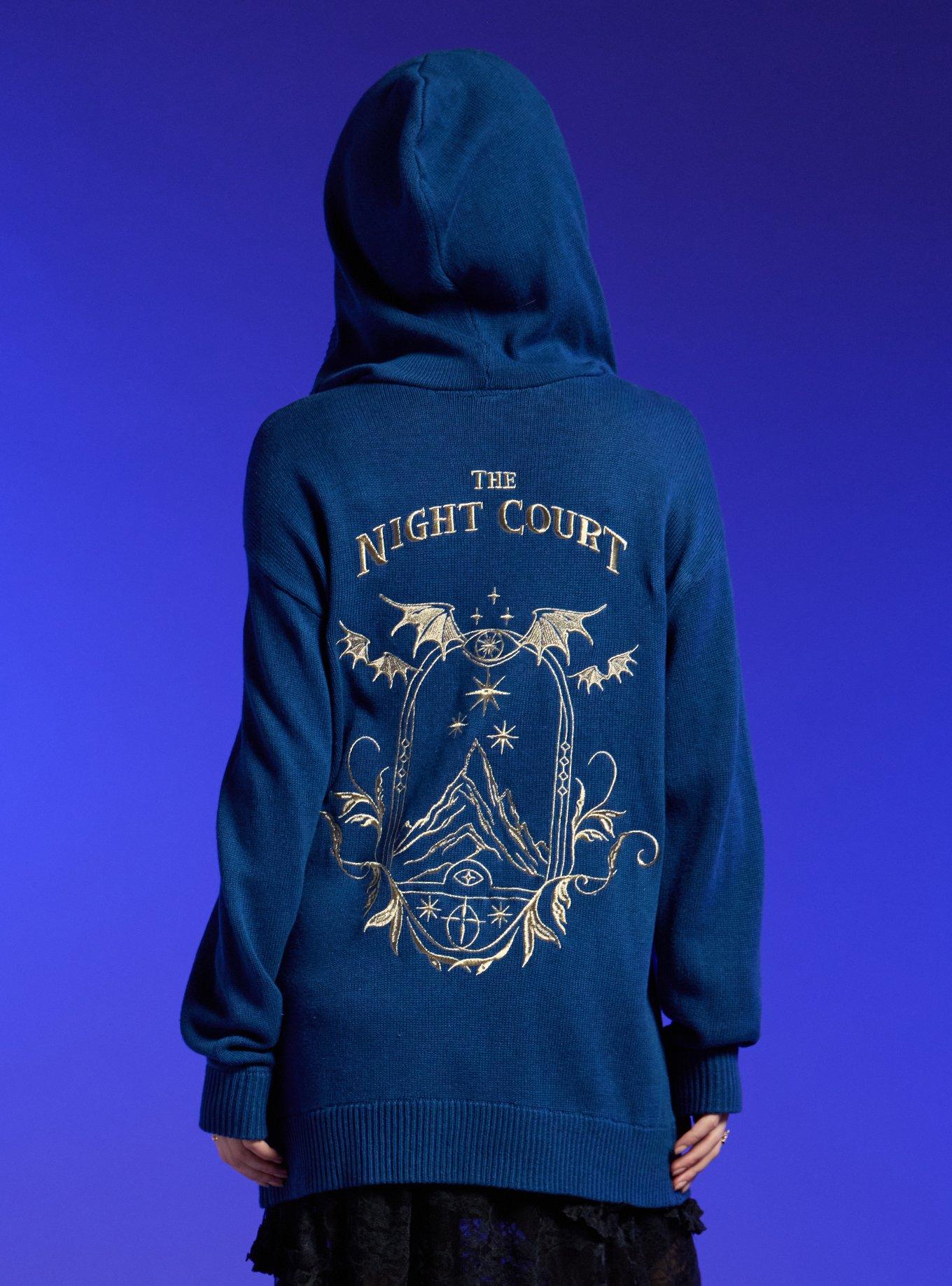 A Court Of Thorns And Roses Night Court Hooded Girls Cardigan, BLUE, alternate - view 2