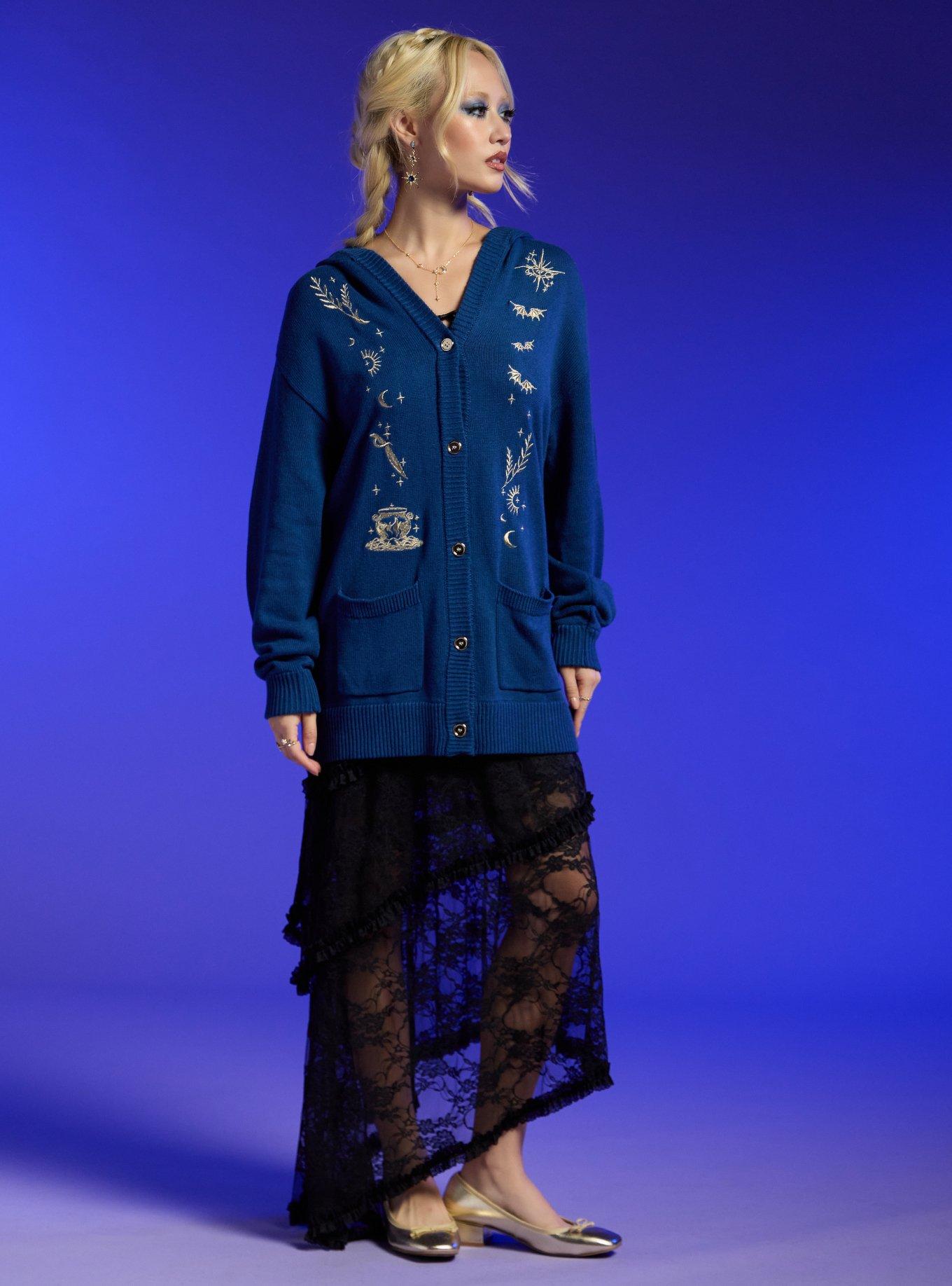 A Court Of Thorns And Roses Night Court Hooded Girls Cardigan, BLUE, alternate - view 3