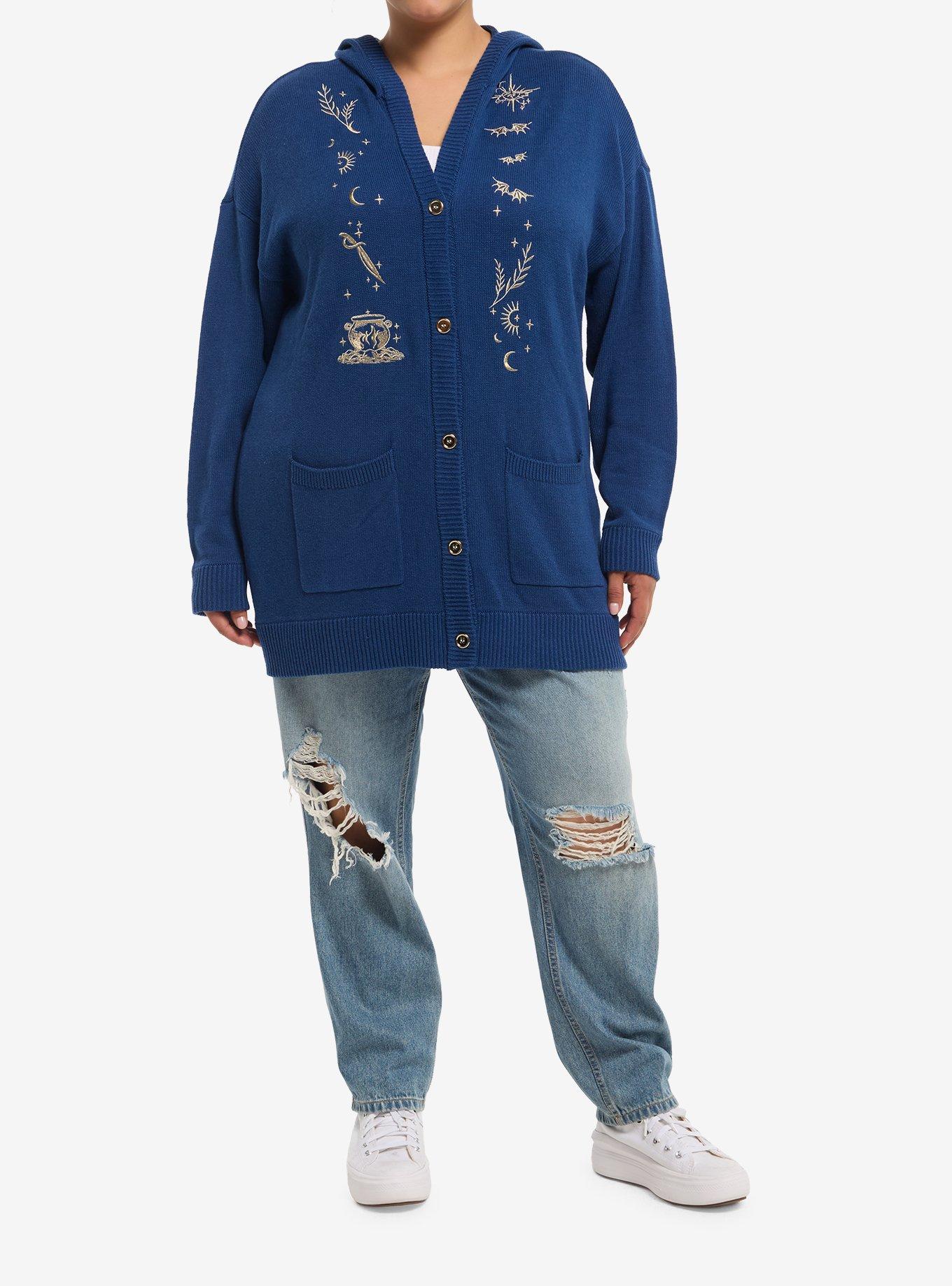 A Court Of Thorns And Roses Night Court Hooded Girls Cardigan Plus Size, BLUE, alternate - view 3