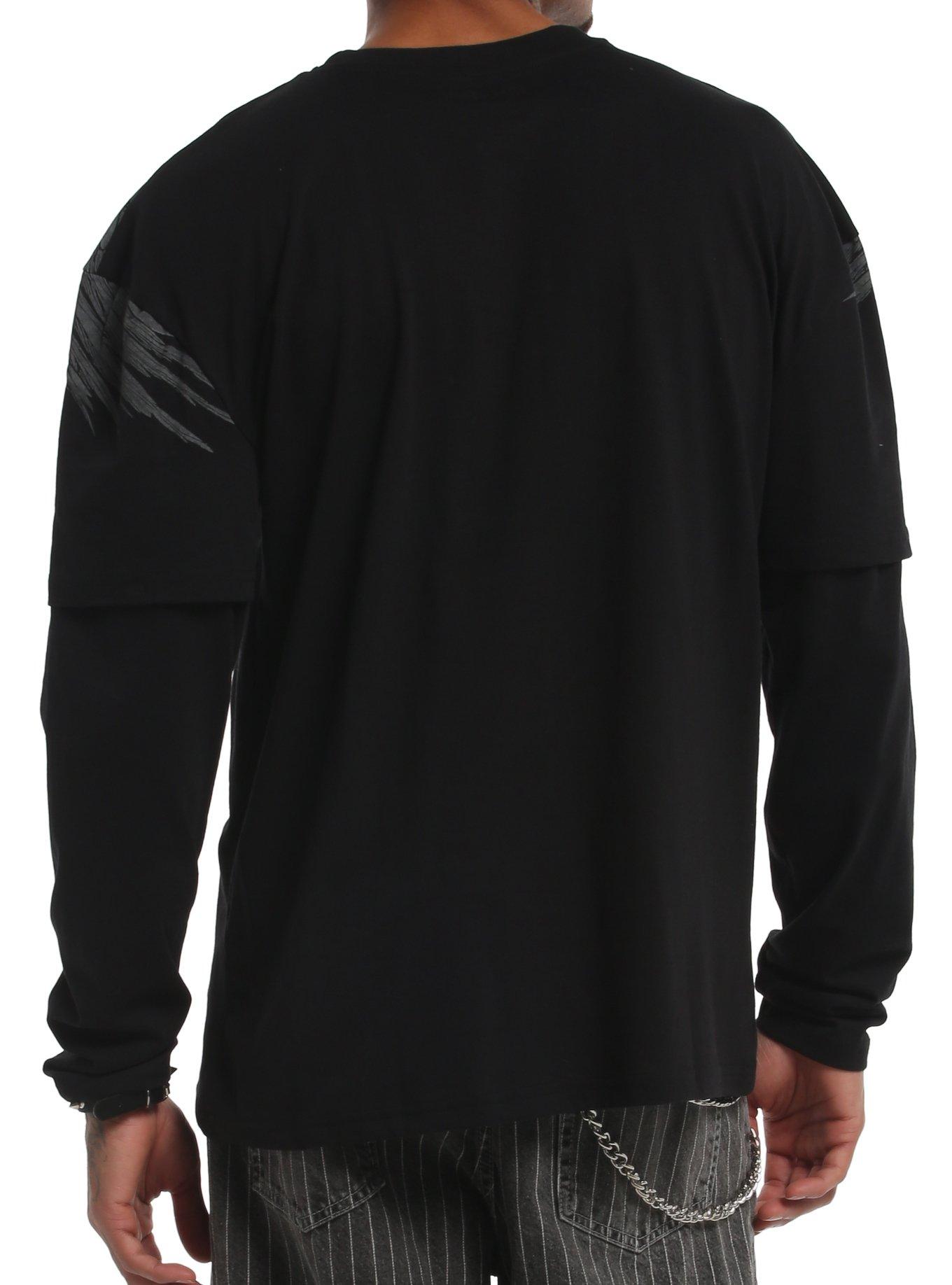 Winged Eye Skulls Twofer Long-Sleeve T-Shirt, GREY, alternate - view 3