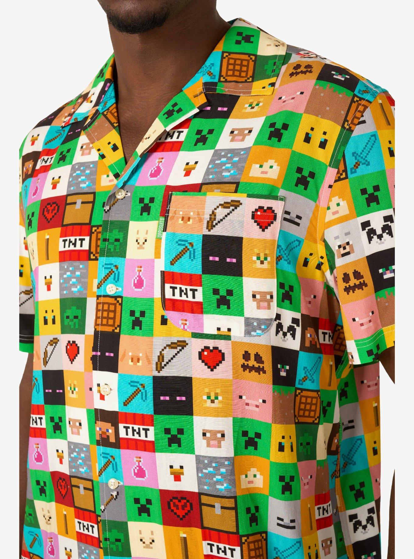 Minecraft Pixel Perfect Button-Up Shirt, MULTI, alternate
