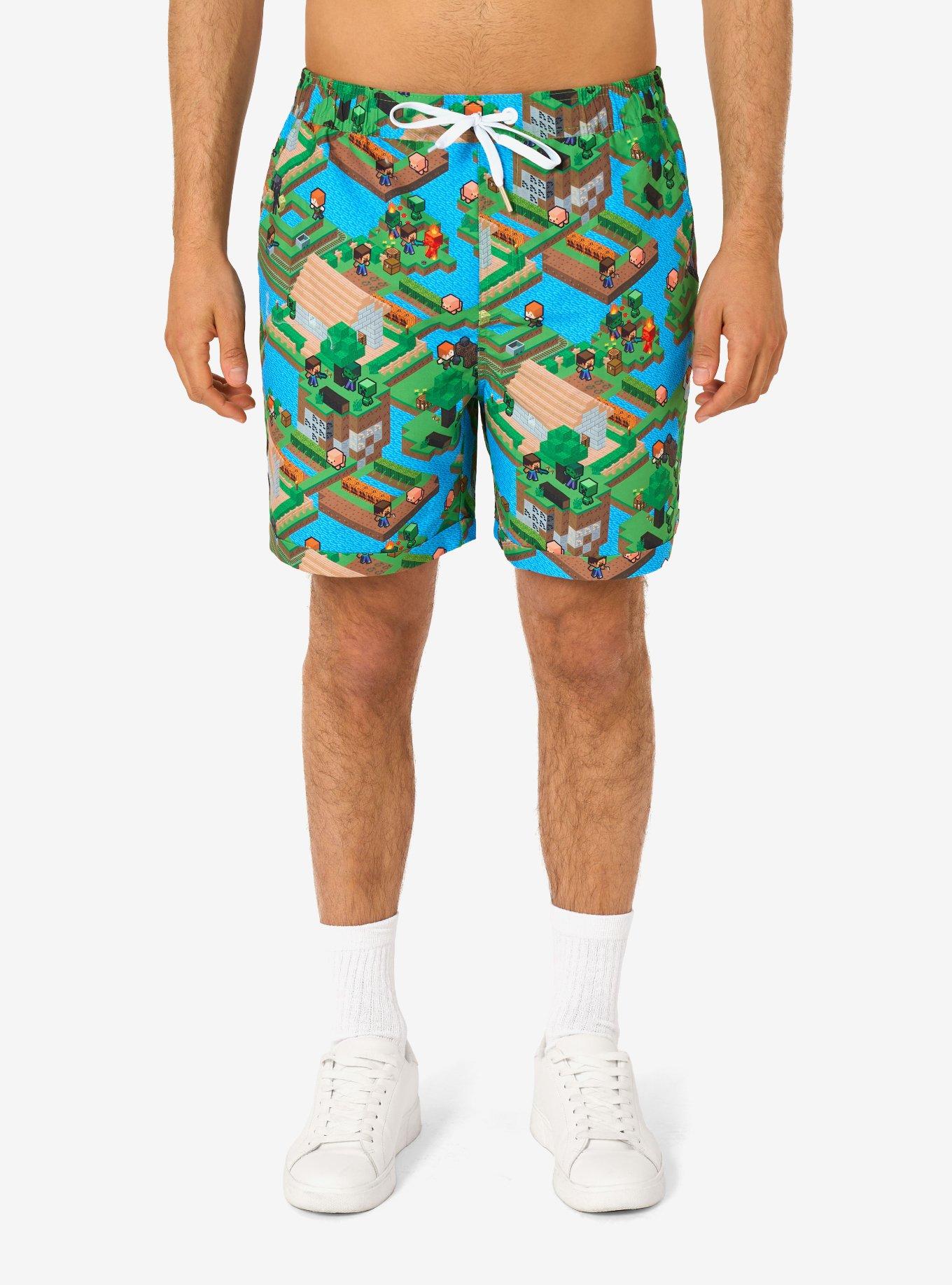 Minecraft Overworld Button-Up Shirt and Short, MULTI, alternate