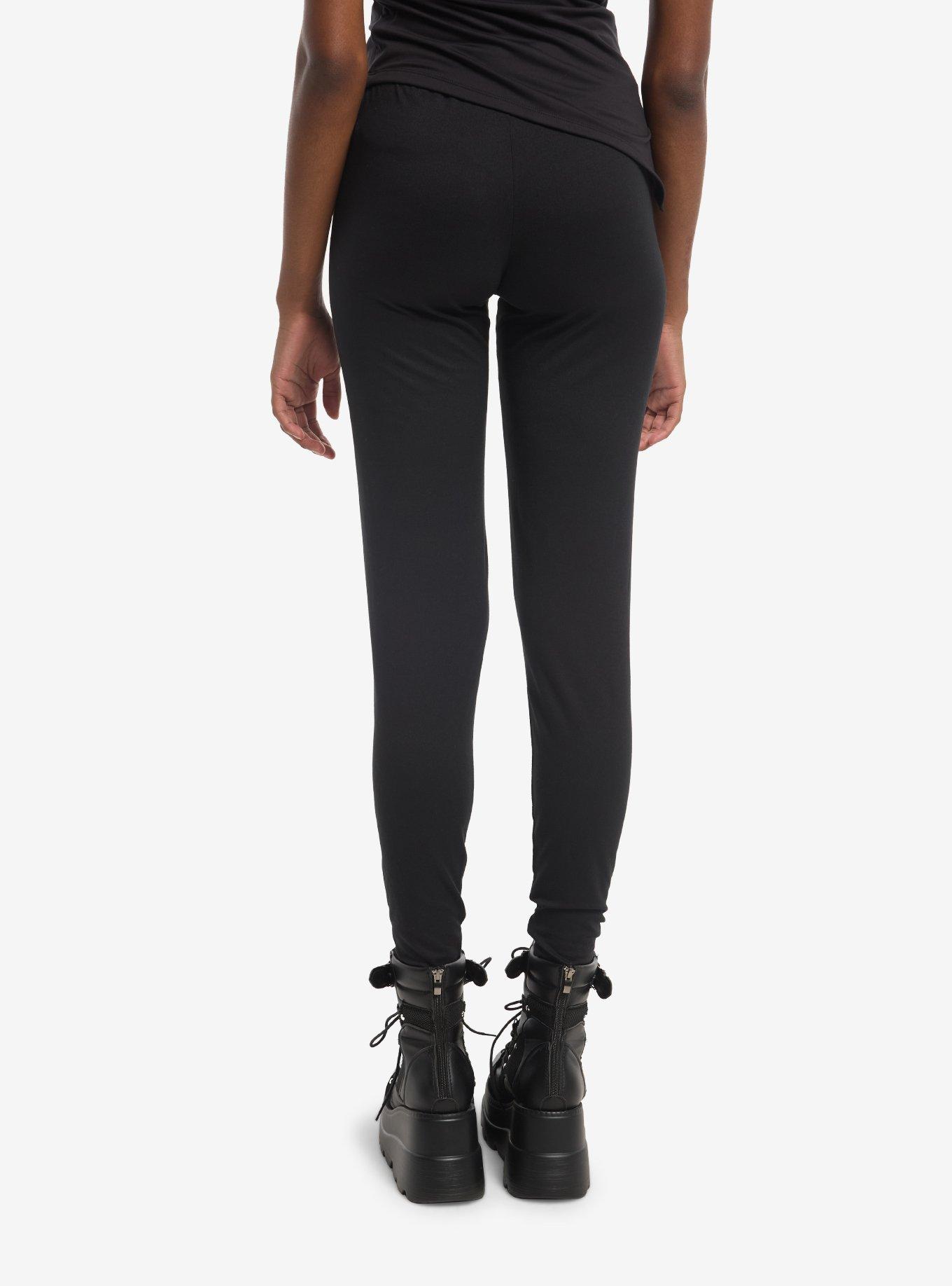 Black Crisscross Cutout Leggings, MULTI, alternate - view 2