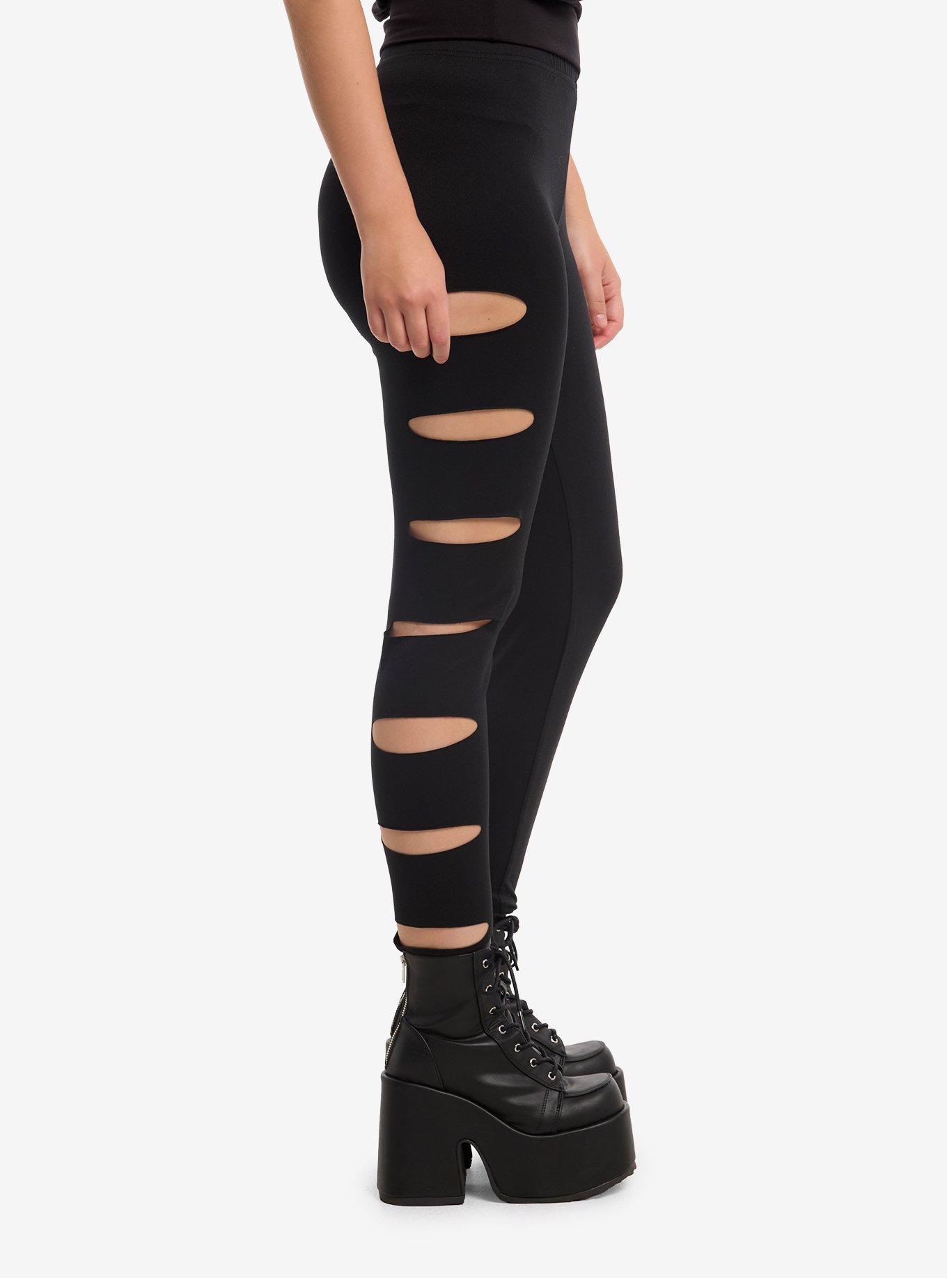 Black Side Cutout Leggings, MULTI, alternate - view 3