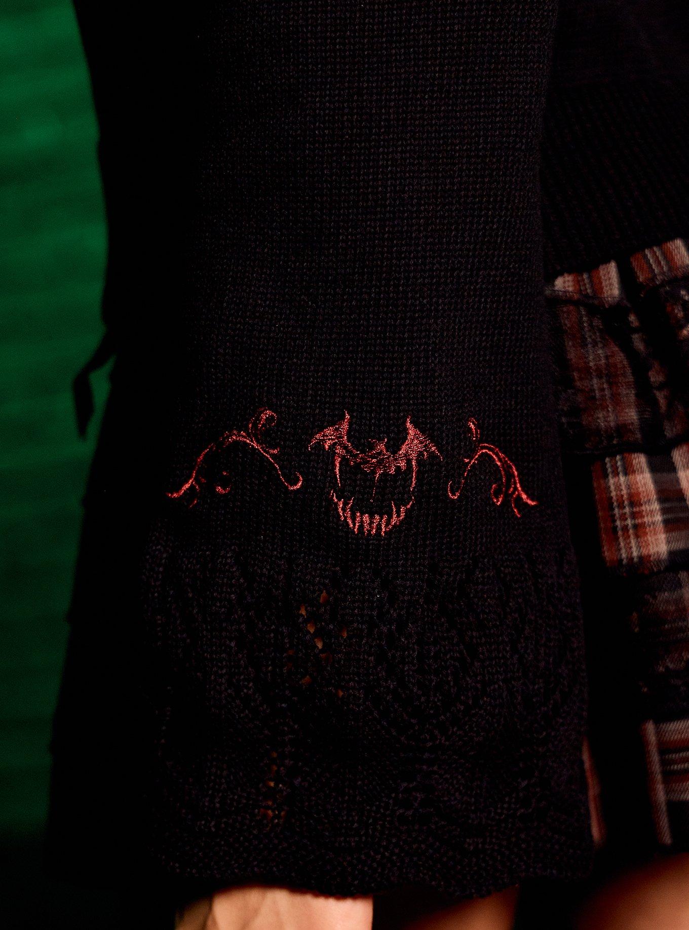 Universal Monsters Dracula Bell Sleeve Cardigan, BLACK  RED, alternate - view 4