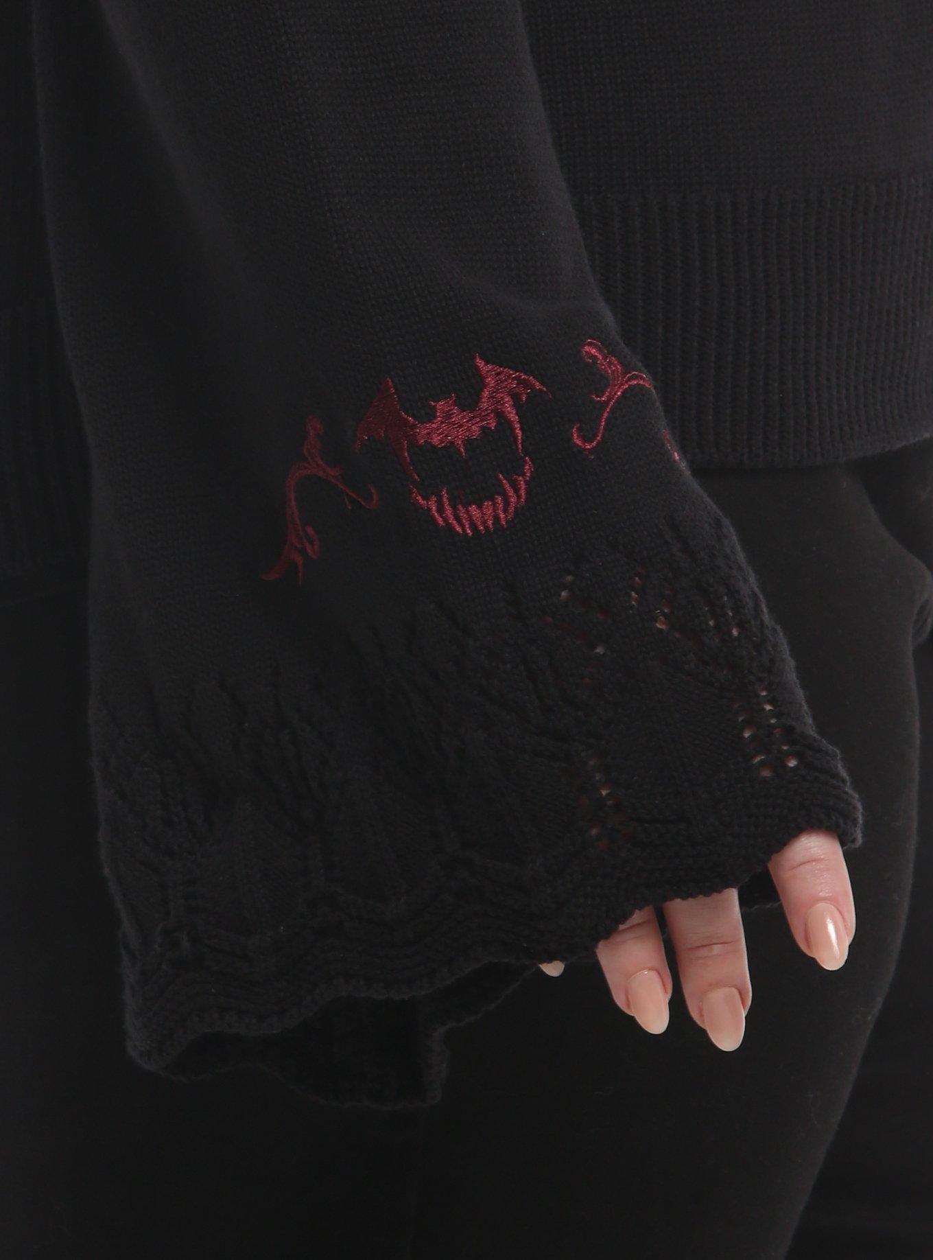 Universal Monsters Dracula Bell Sleeve Cardigan Plus Size, BLACK  RED, alternate - view 4
