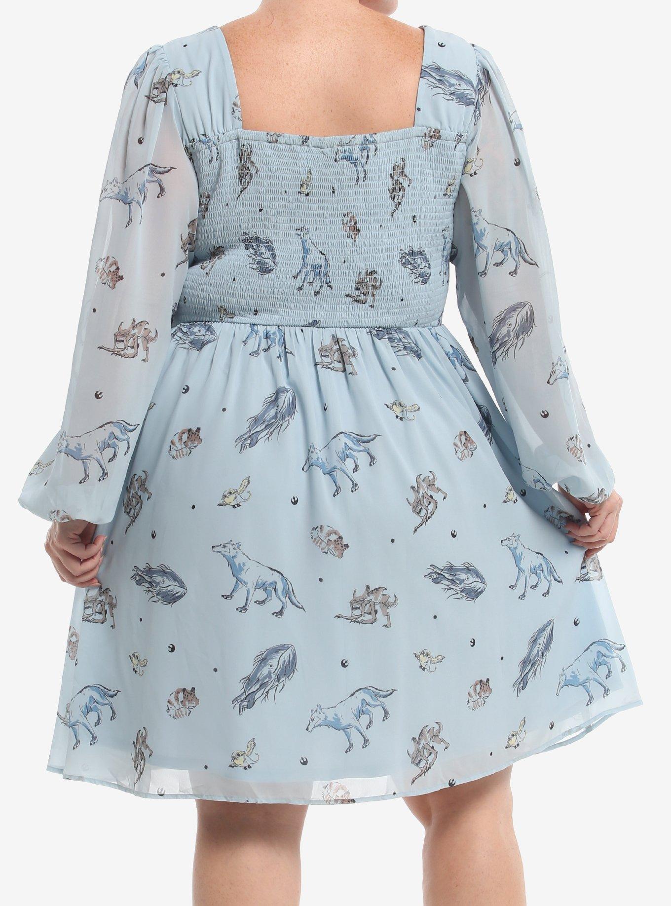 Star Wars Rebels Creatures Long Sleeve Plus Size Dress Her Universe Exclusive, MULTI, alternate - view 3