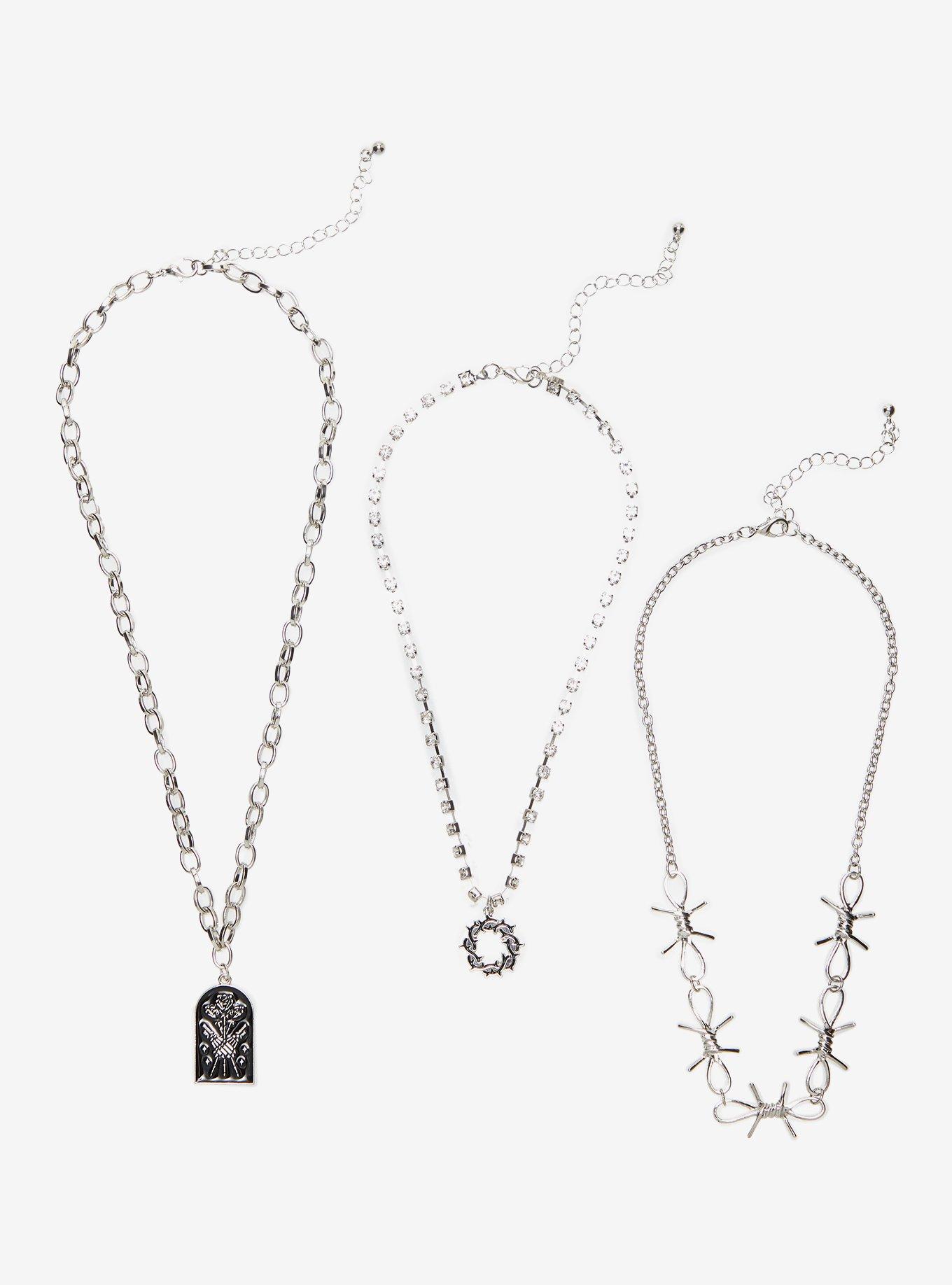Bad Omens Barbed Wire Flower Necklace Set, , hi-res