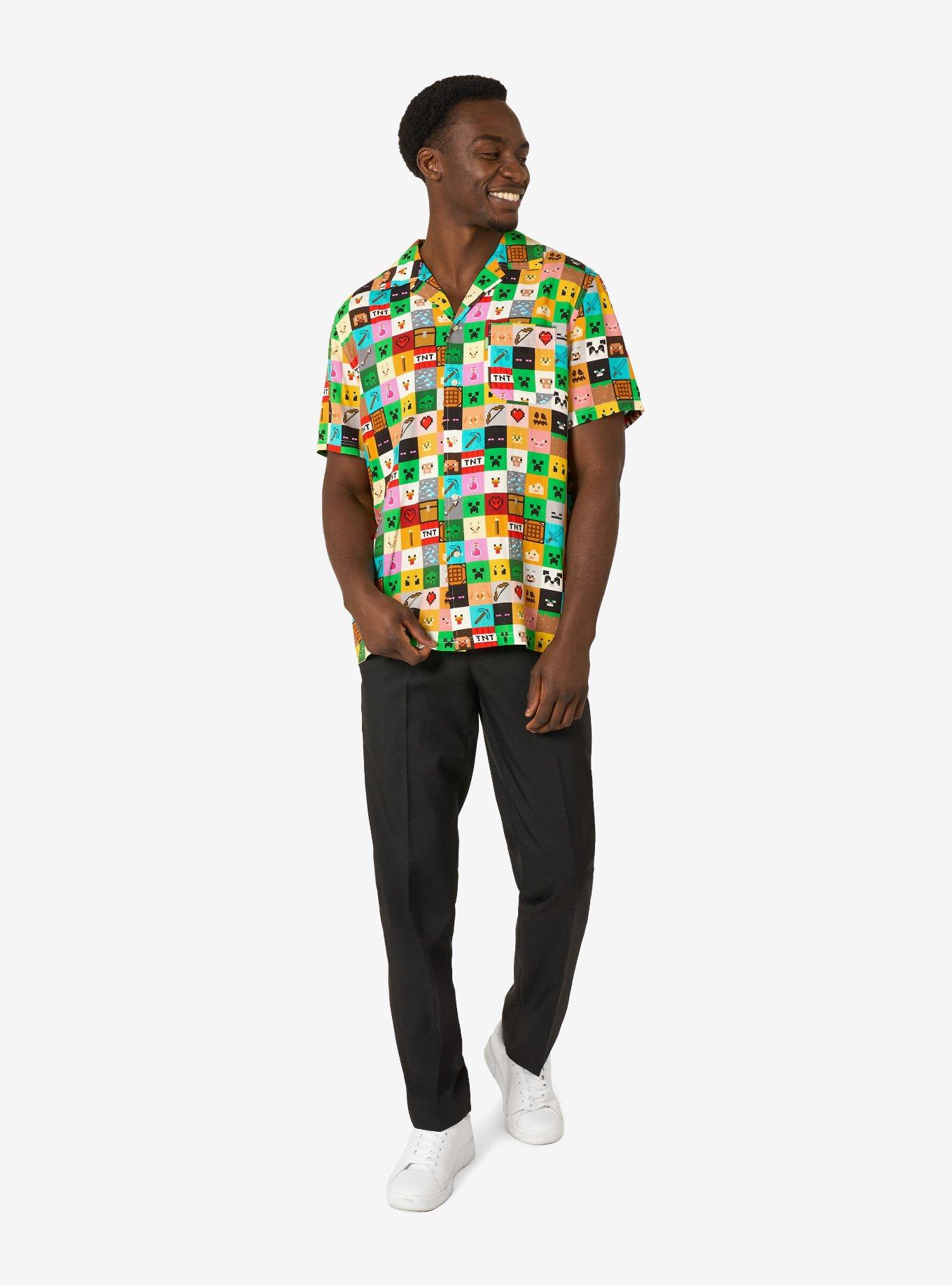 Minecraft Pixel Perfect Button-Up Shirt, , hi-res