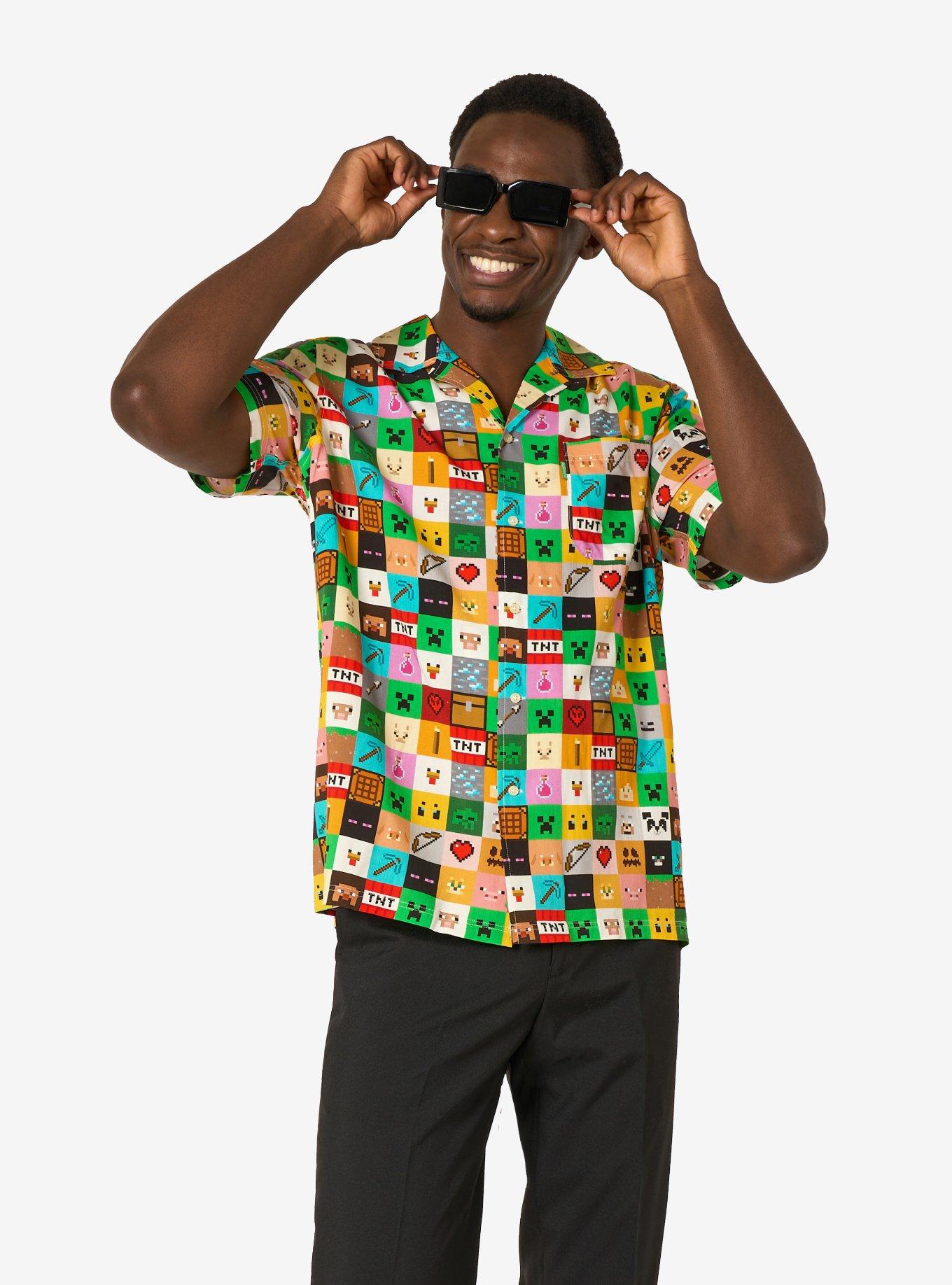 Minecraft Pixel Perfect Button-Up Shirt, MULTI, alternate
