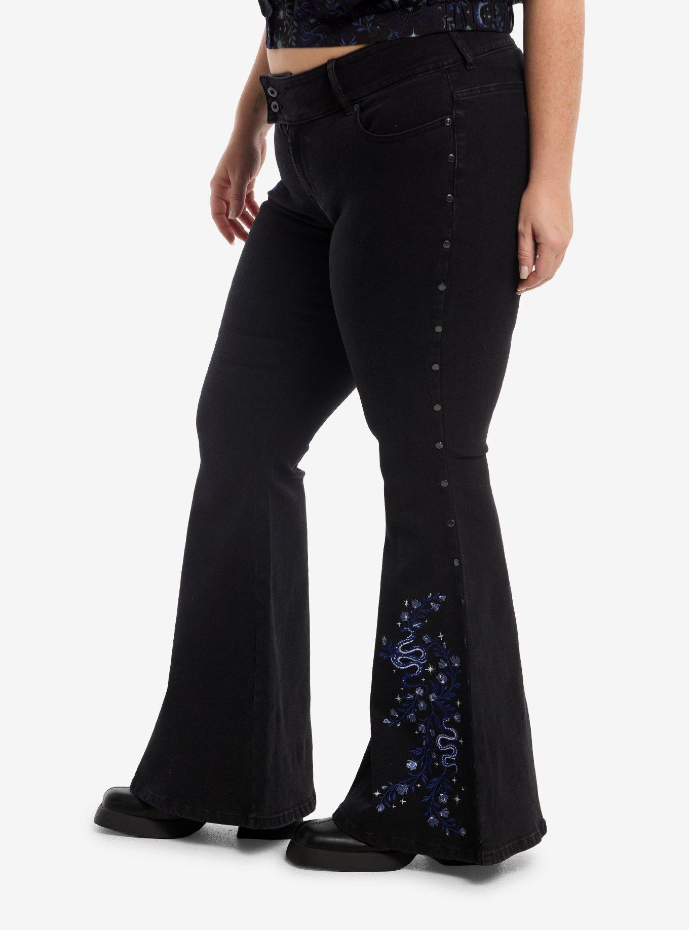 Cosmic Aura Celestial Snake Flare Pants Plus Size, MULTI, alternate - view 3