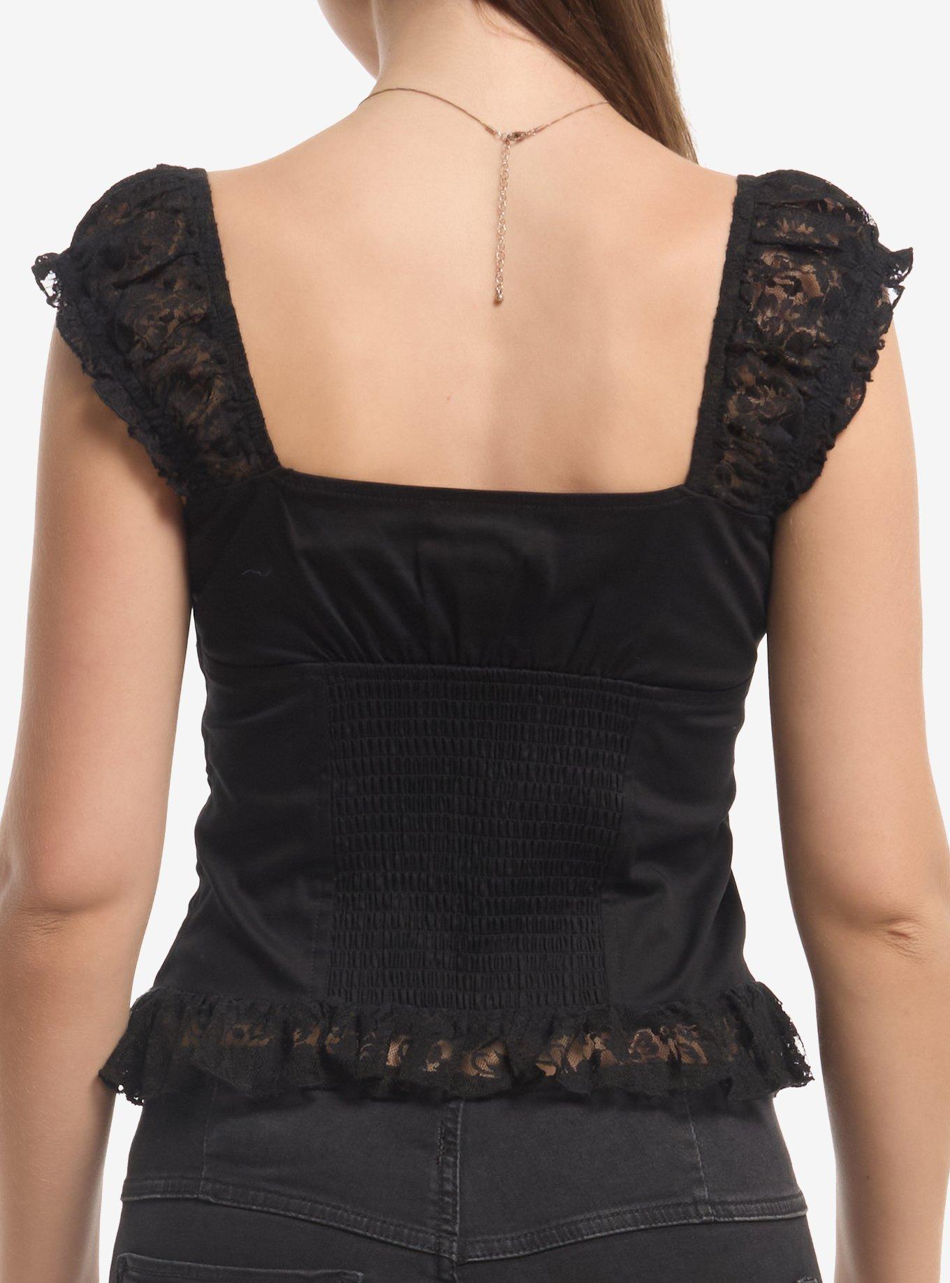 Cosmic Aura Black Lace Bustier Girls Top, MULTI, alternate - view 3