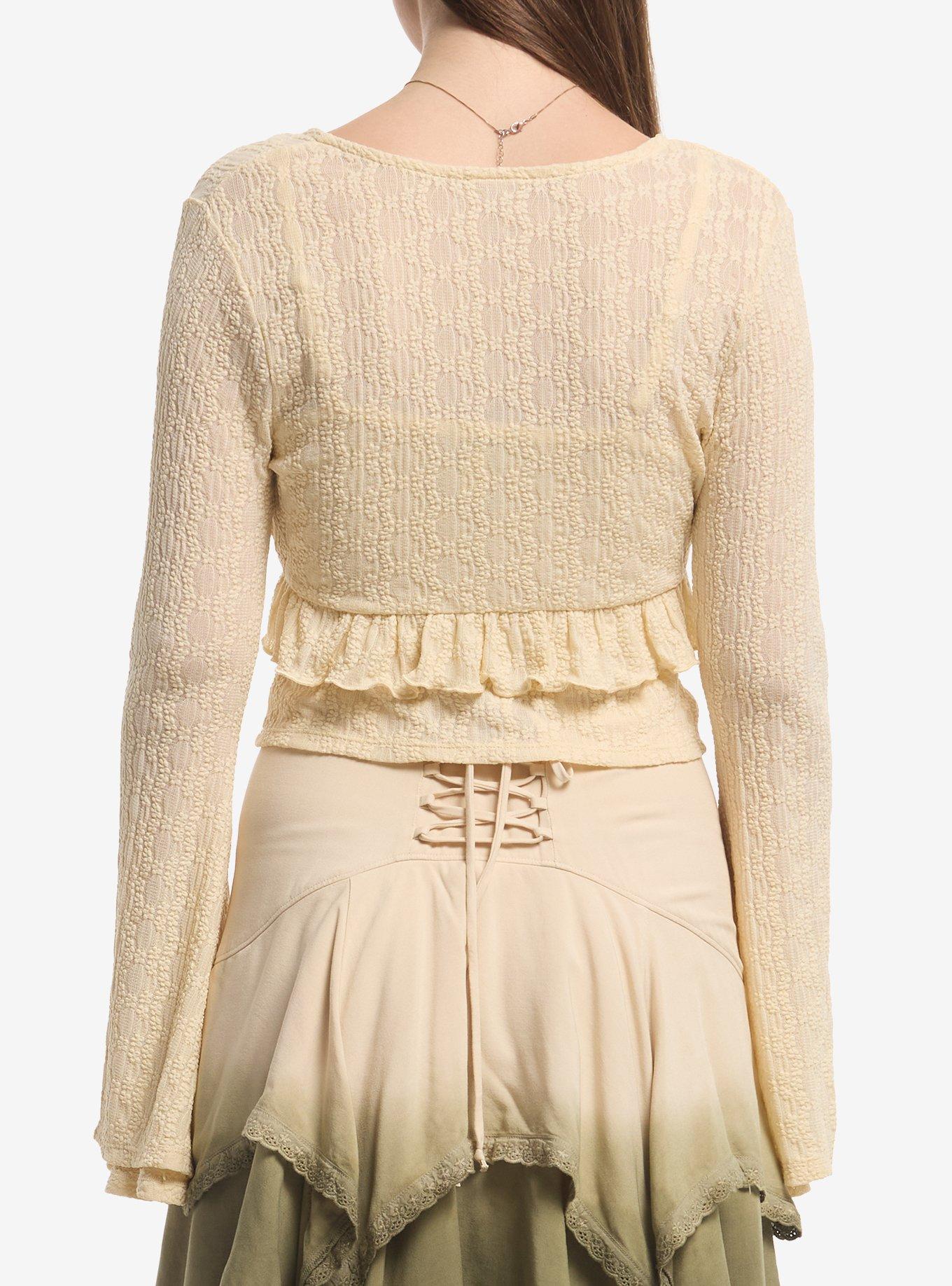 Thorn & Fable Cream Girls Cami & Knit Shrug Set, MULTI, alternate - view 3